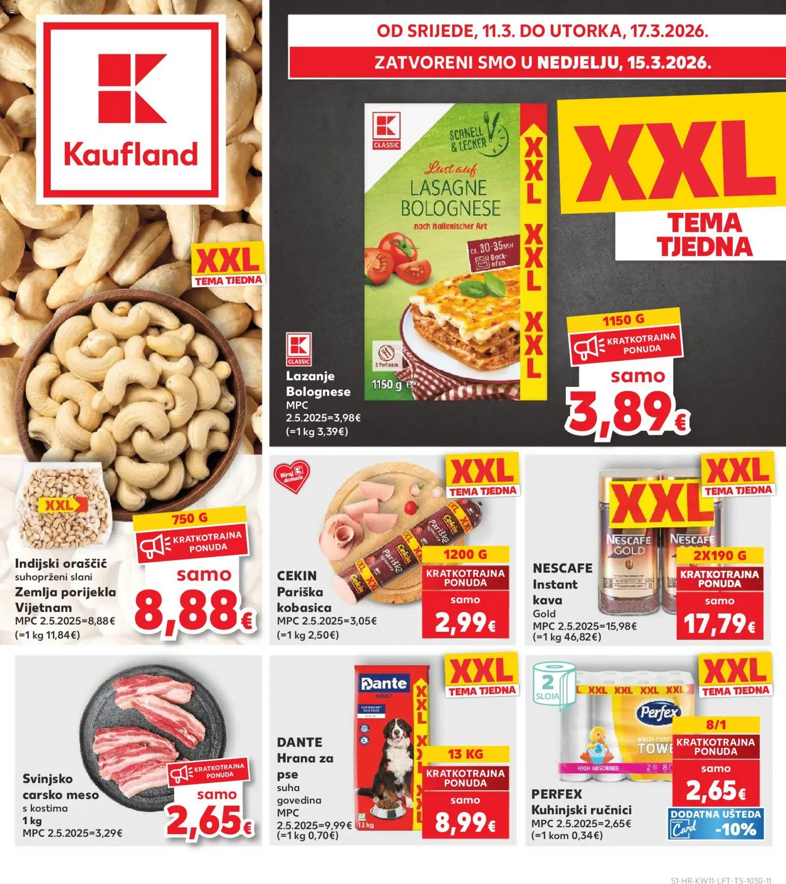 Kaufland katalog | vrijedi od 11.03.2026 | Stranica: 1 | Proizvodi: Carsko meso, Kava, Govedina, Kobasica