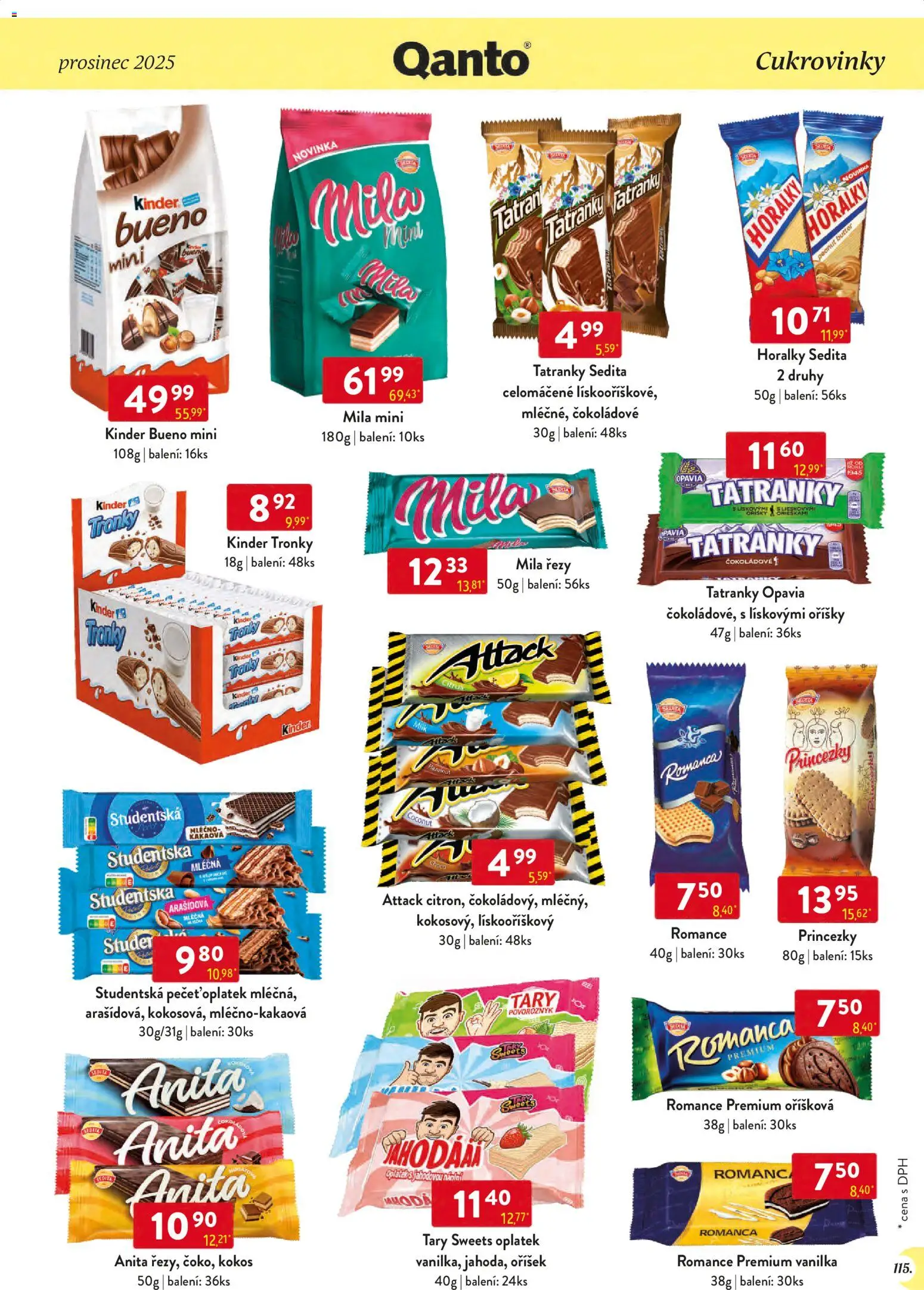 Astur & Qanto leták - Velkoobchod 12/2025 od 01.12.2025 | Strana: 115 | Produkty: Horalky, Oříšky, Mila, Kinder Bueno