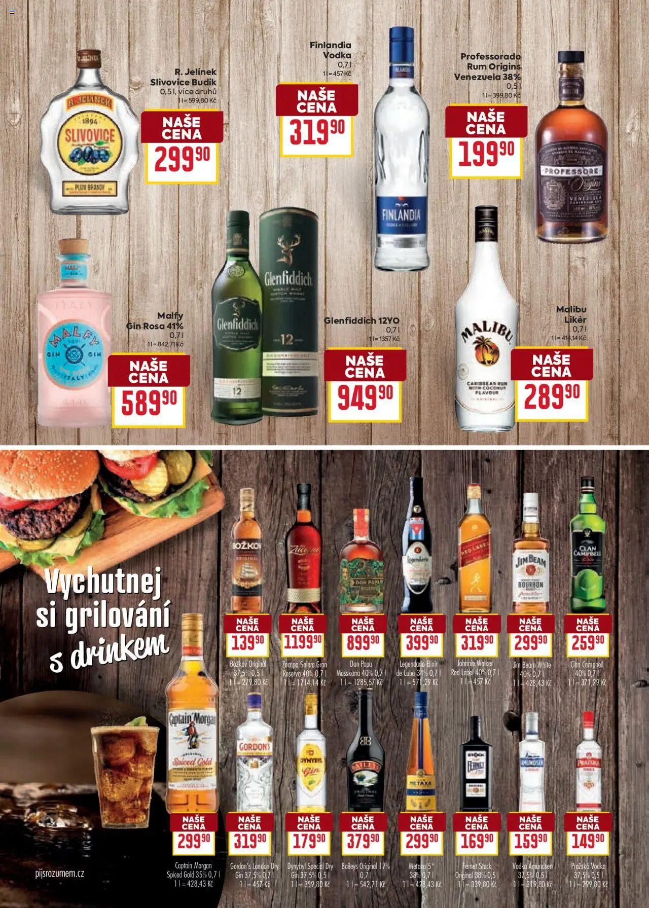 Billa leták - Grilování od 20.08.2025 | Strana: 10 | Produkty: Gin, Vodka, Baileys, Zacapa