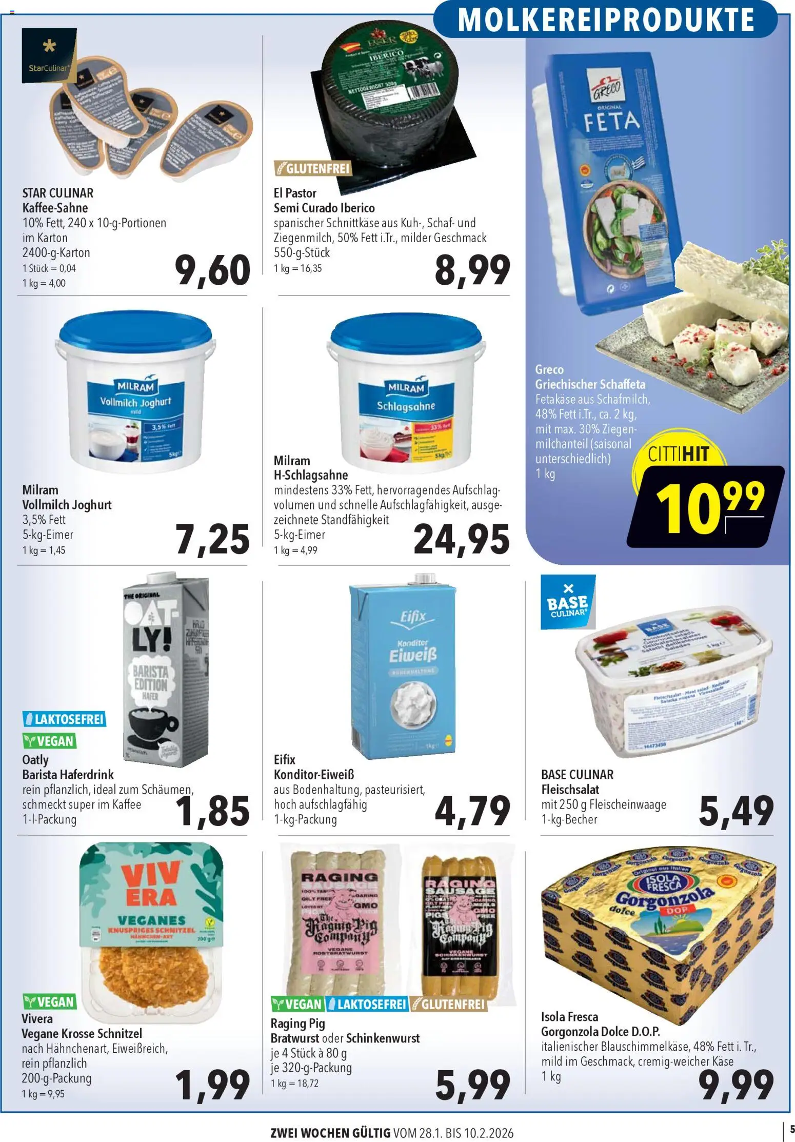 CITTI Markt Aktuelle Angebote für Profis – gültig ab 28.01.2026 | Seite: 5 | Produkte: Schlagsahne, Feta, Kaffee, Haferdrink