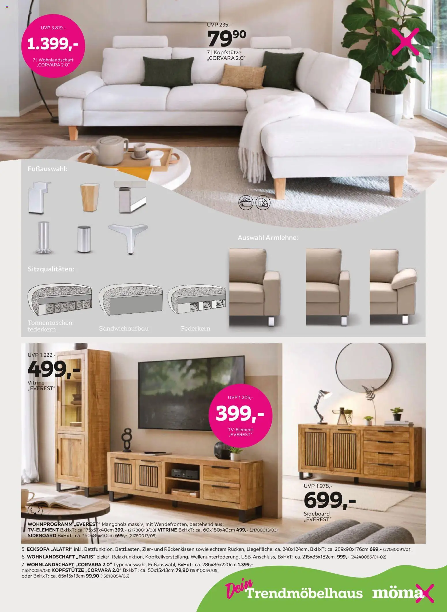 Mömax Prospekt 	 – gültig ab 30.03.2026 | Seite: 5 | Produkte: Sideboard, Wohnlandschaft, Ecksofa, Vitrine