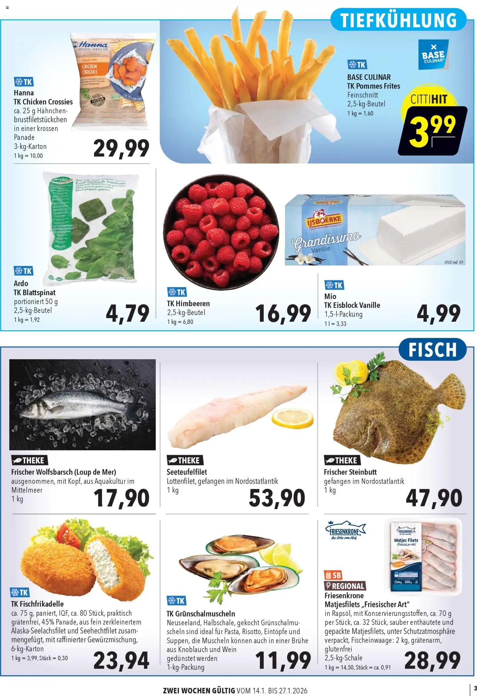 CITTI Markt Aktuelle Angebote für Profis – gültig ab 14.01.2026 | Seite: 3 | Produkte: Pommes, Pommes frites, Knoblauch, Wein