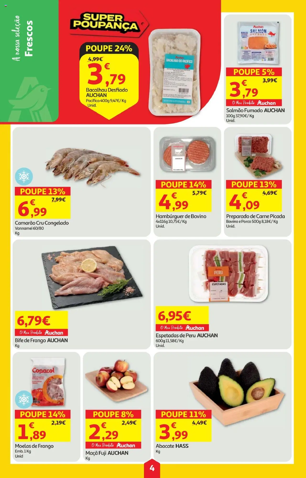 Minipreço folheto │ válido de 14.08.2025 | Página: 4 | Produtos: Peru, Hambúrguer, Carne picada, Carne