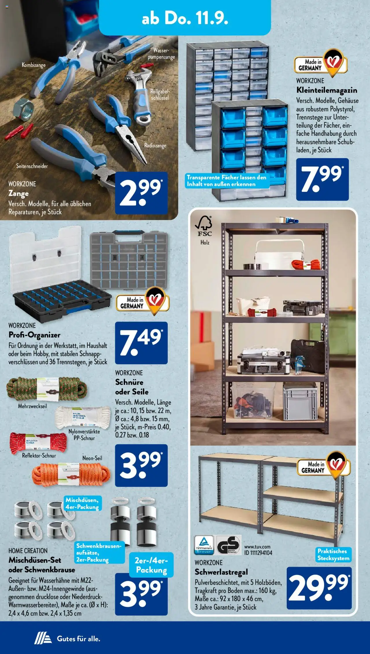 Aldi Süd Prospekt 	 - gültig ab dem 08.09.2025 | Seite: 7 | Produkte: Wasser, Schwerlastregal, Home creation