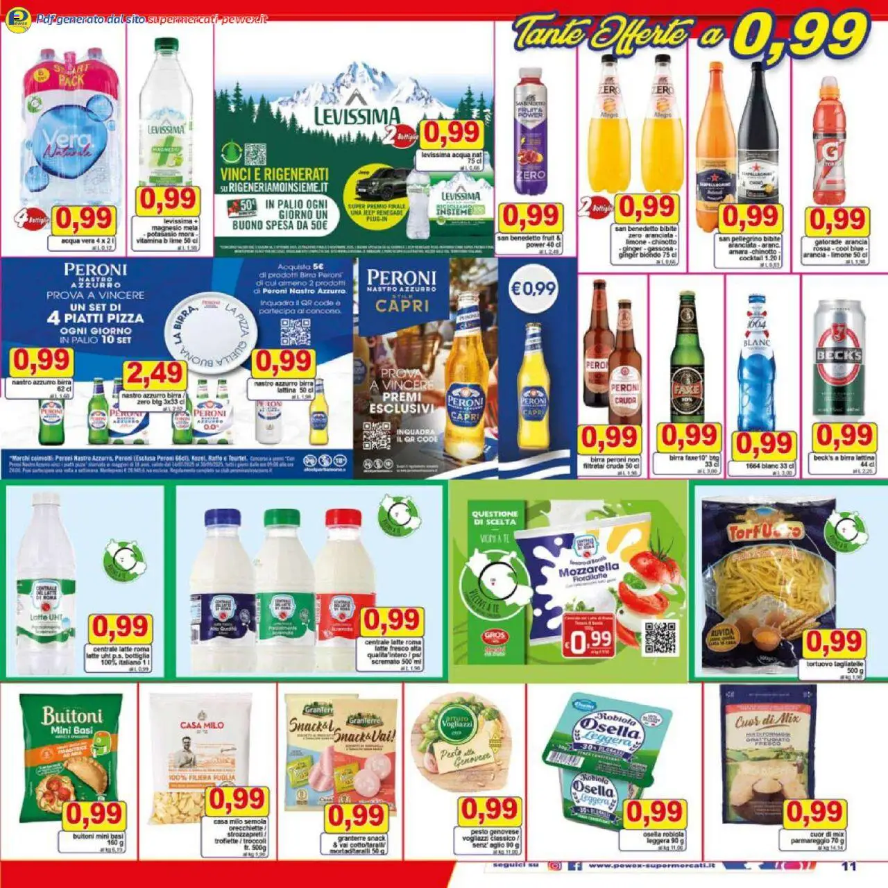 Volantino Pewex del 25.07.2025 | Pagina: 11 | Prodotti: Tè, Chinotto, Mozzarella, Aglio