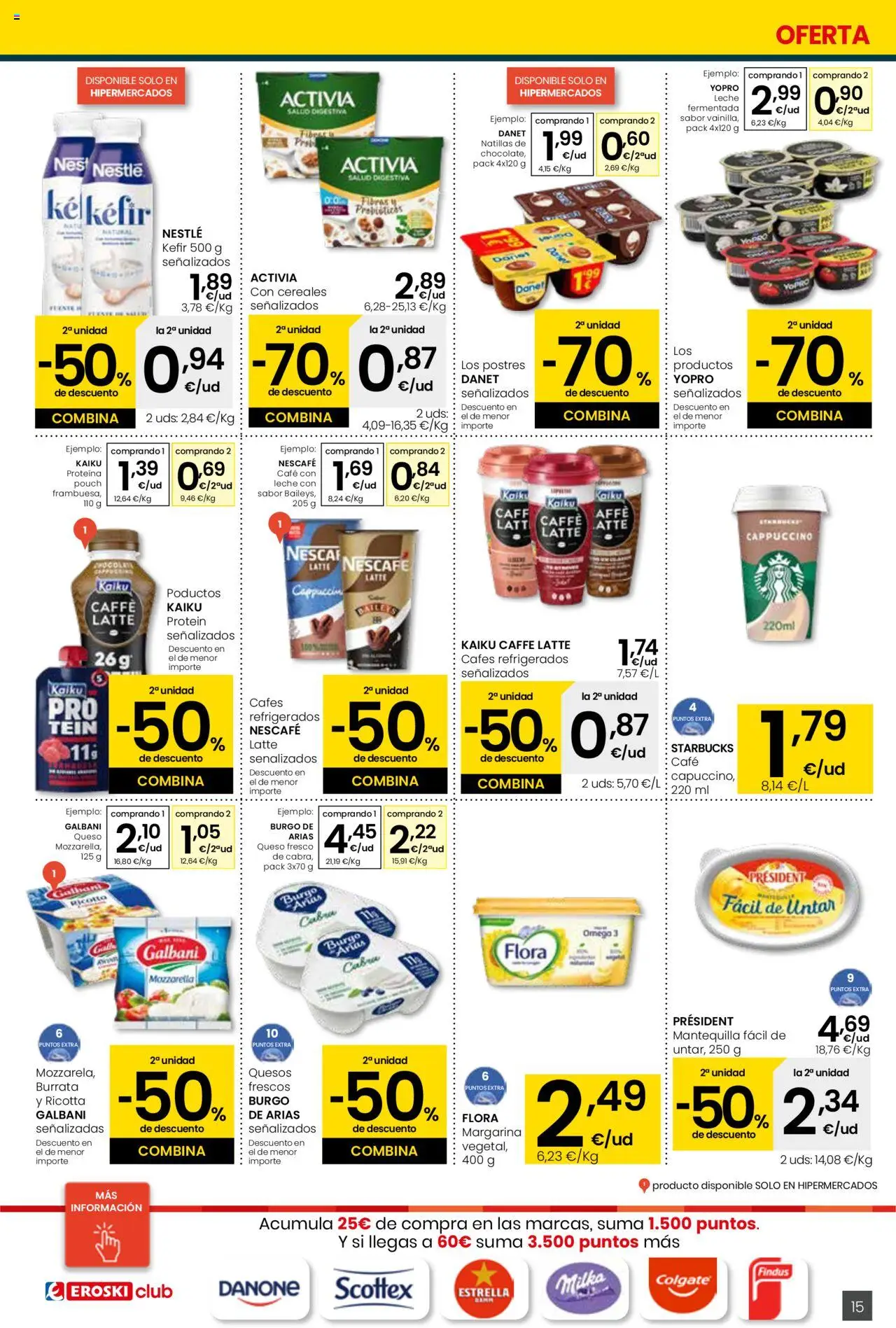 Eroski - Para conquistarte │ válido desde el 14.08.2025 | Página: 15 | Productos: Café, Cereales, Margarina, Συσκευή ροής