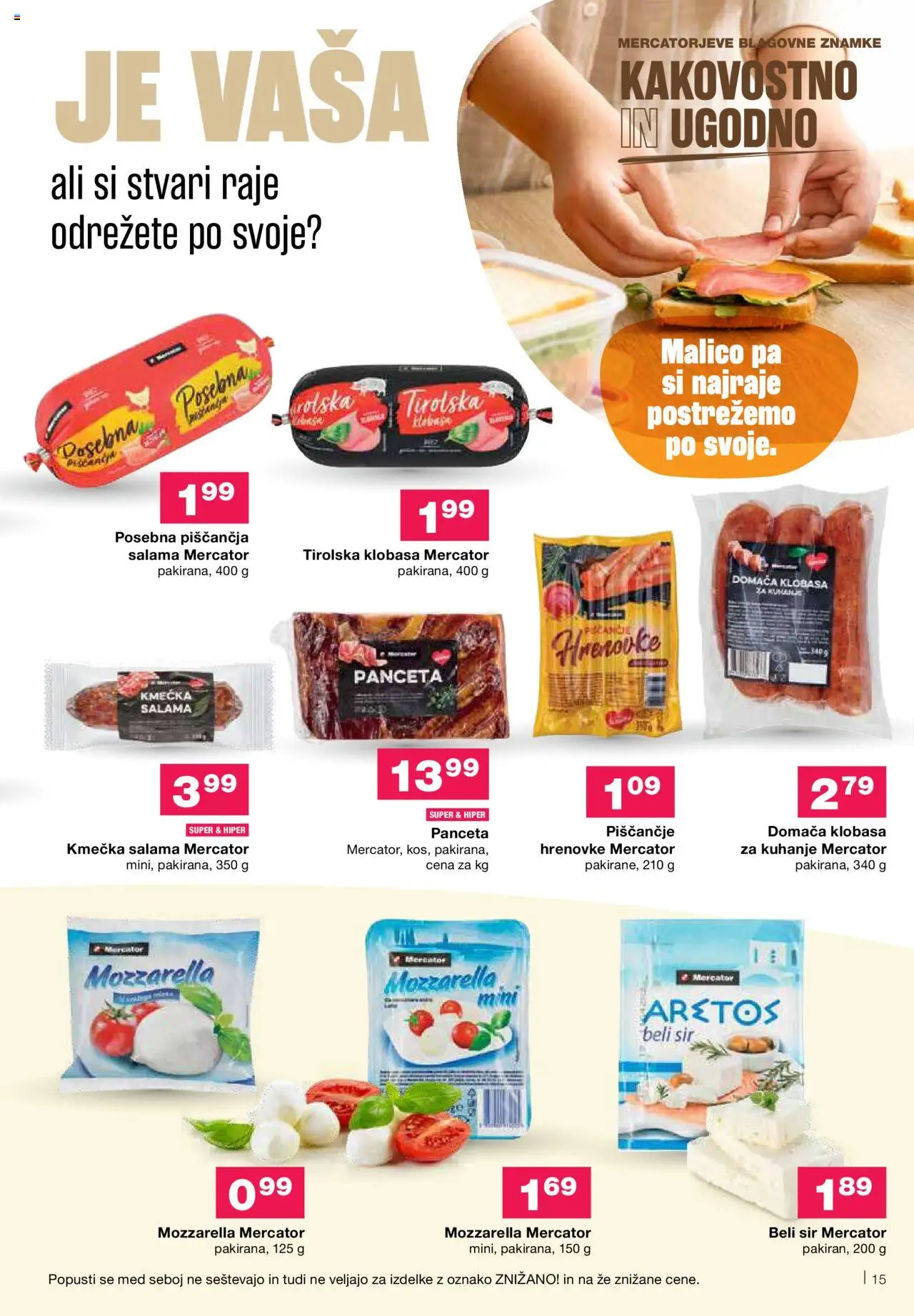 Mercator katalog │ velja od 12.06.2025 | Stran: 15 | Izdelki: Hrenovke, Limpiador íntimo, Sir, Salama