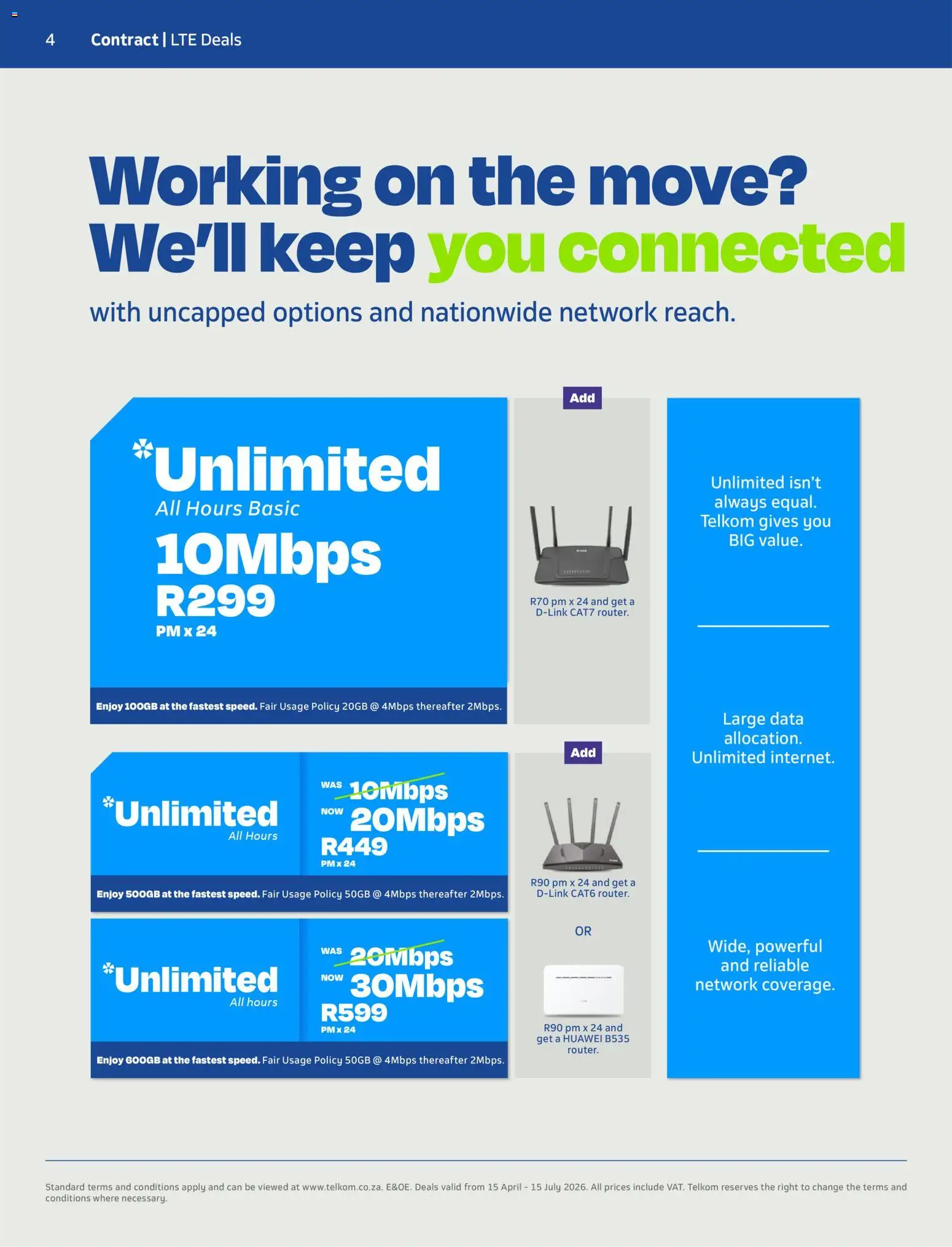 New Telkom catalogue – valid from 15.04.2026 | Page: 4 | Products: Data