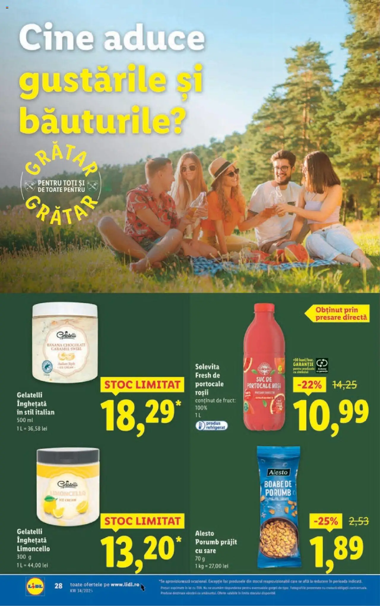 Catalog Lidl – valabil de la 18.08.2025 | Pagină: 28 | Produse: Grătar, Suc, Portocale, Sare