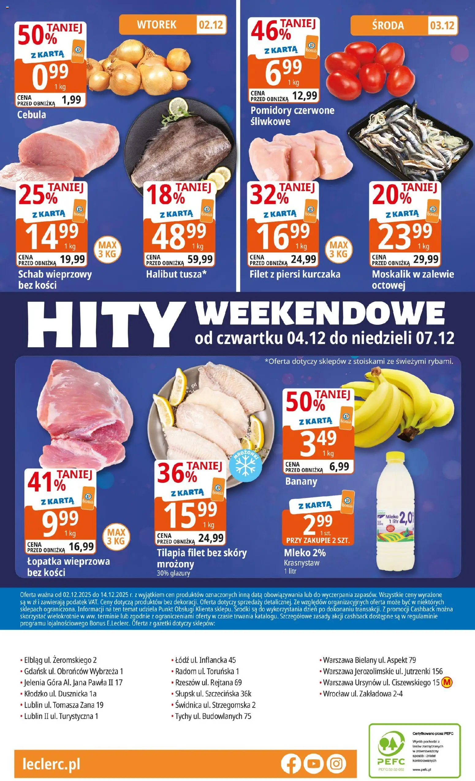 E.Leclerc Gazetka - Warszawa Bielany prezenty od 02.12.2025 | Strona: 32 | Produkty: Piersi, Mleko, Filet z piersi kurczaka, Pomidory