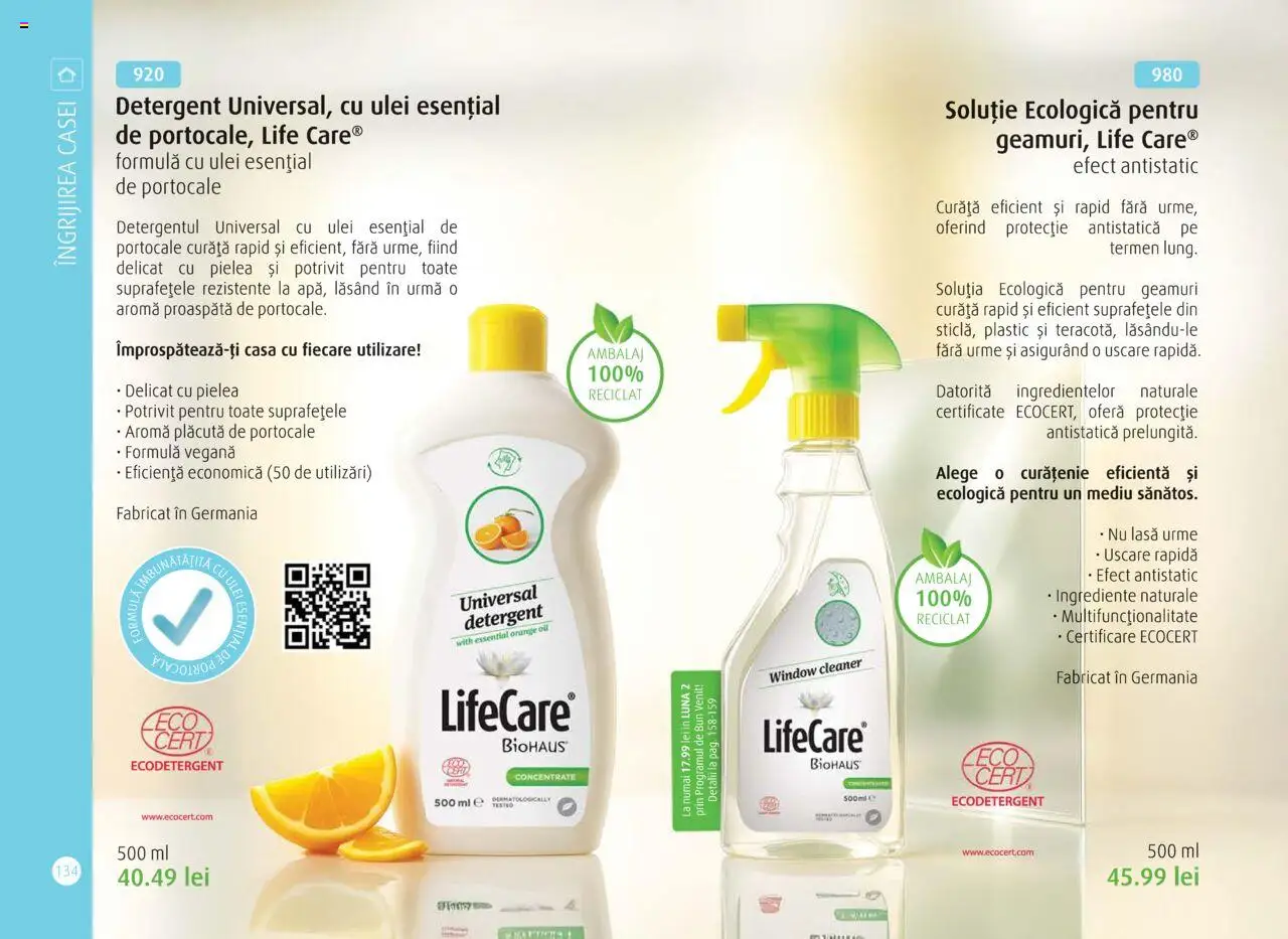 Noul catalog Life Care – valabil de la 01.10.2025 | Pagină: 136 | Produse: Ulei, Portocale, Detergent