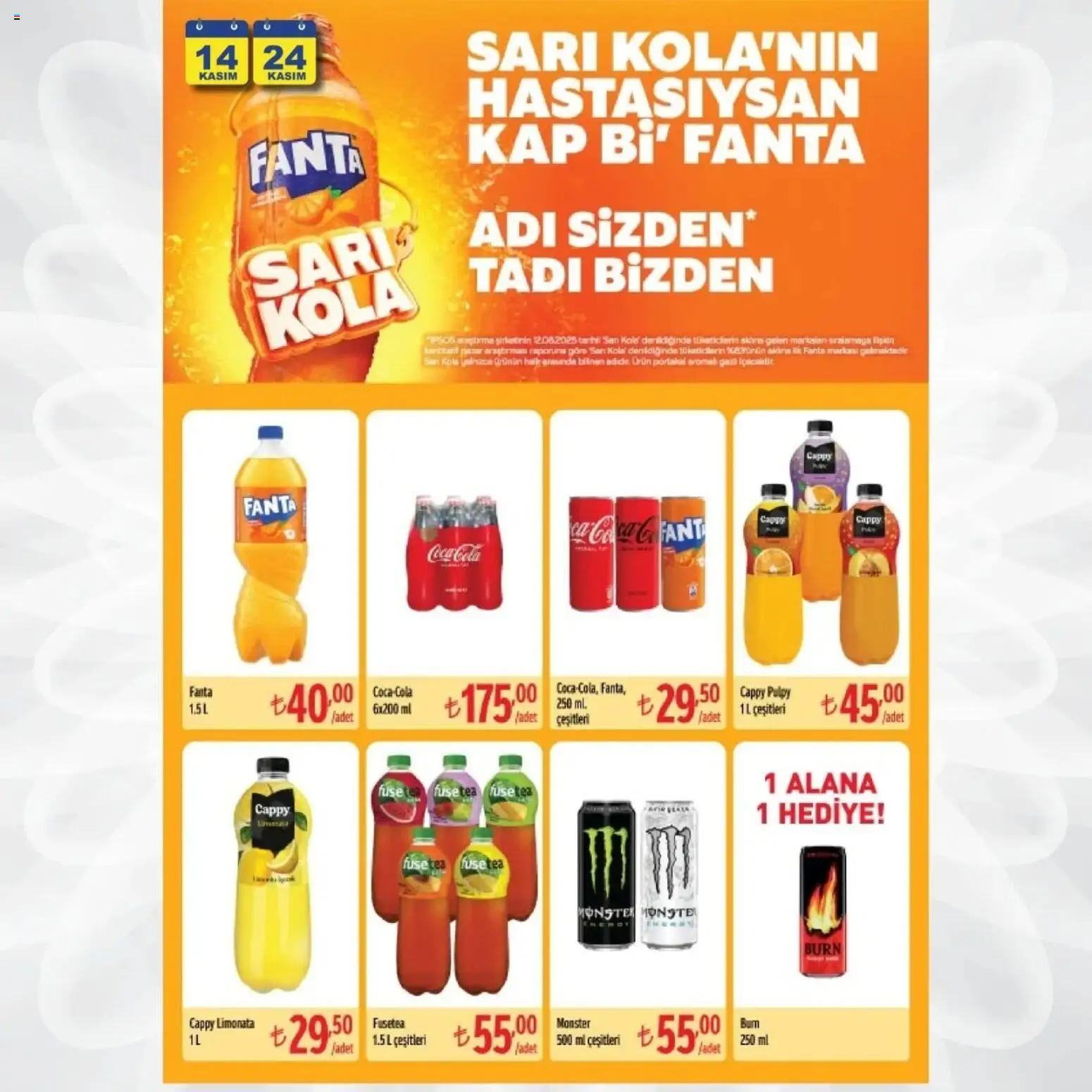 Furpa Cuma’dan Pazar’a Katalog - 14.11.2025 tarihinden itibaren geçerlidir | Sayfa: 10 | Ürünler: Limonata, Portakal, Fanta