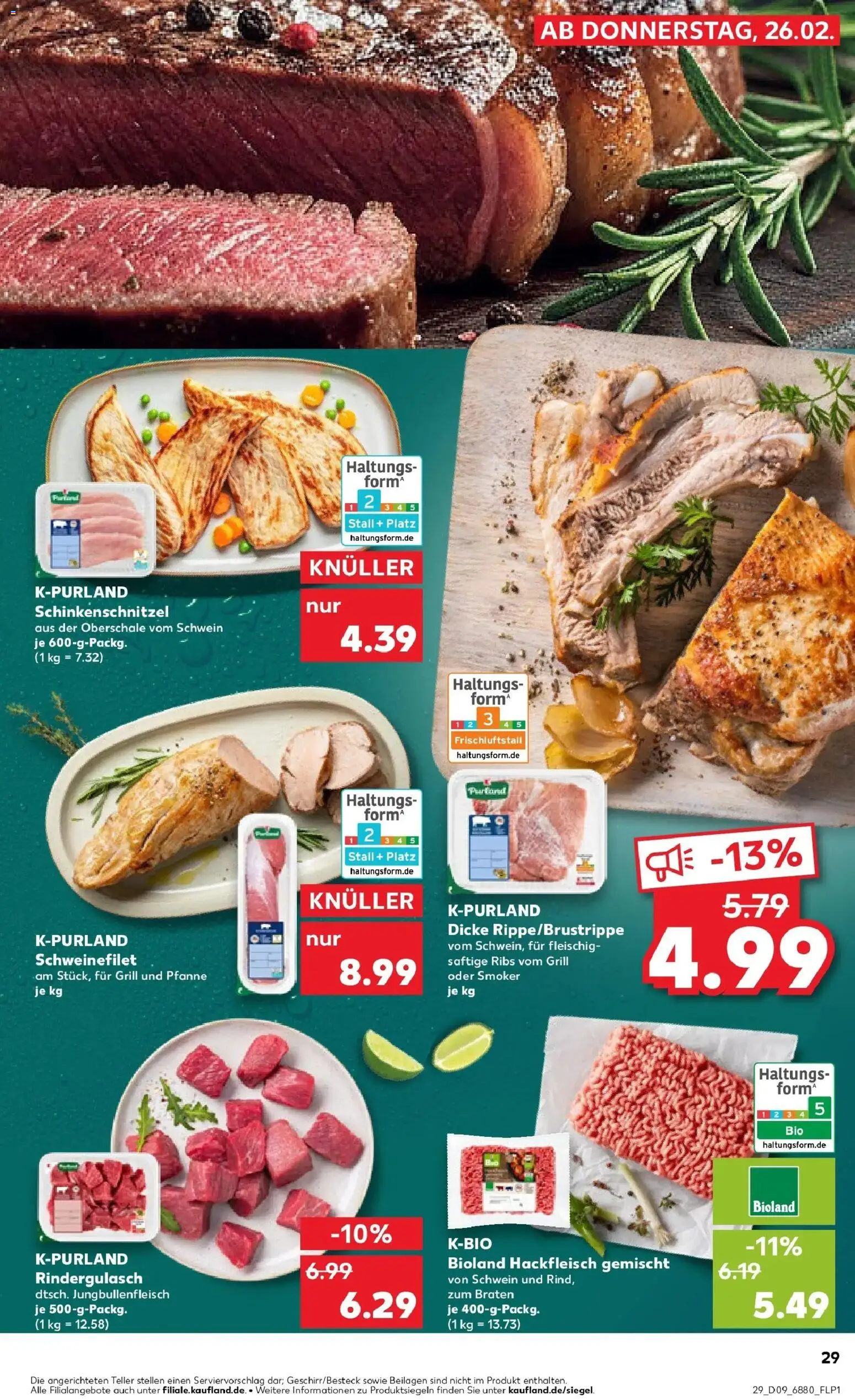 Kaufland prospekt St. Ingbert	 – gültig ab 26.02.2026 | Seite: 29 | Produkte: Grill, Rindergulasch, Schweinefilet, Hackfleisch