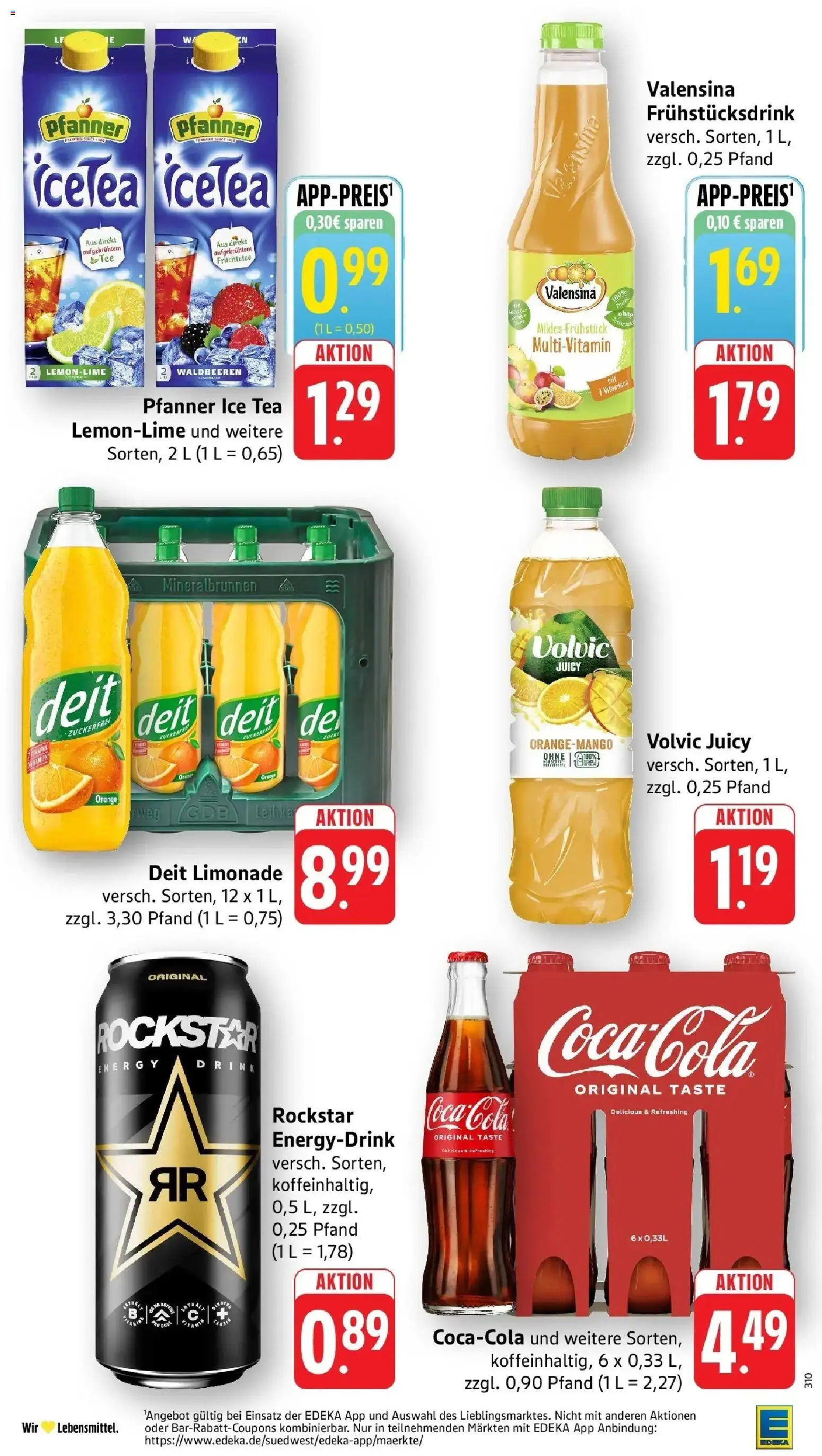 Edeka prospekt Ottersweier	 – gültig ab 12.04.2026 | Seite: 33 | Produkte: Cola, Rockstar, Valensina, Volvic