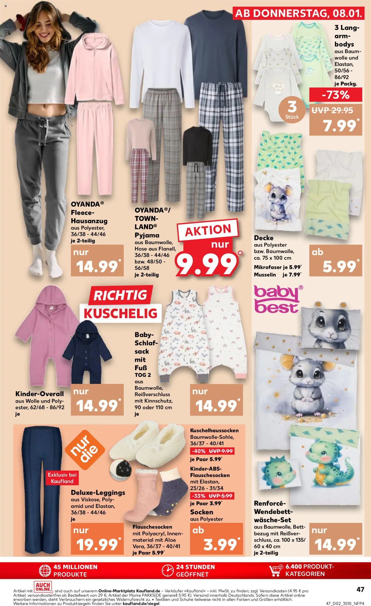 Kaufland prospekt Leipzig	 – gültig ab 08.01.2026 | Seite: 47 | Produkte: Decke, Hose, Overall, Socken