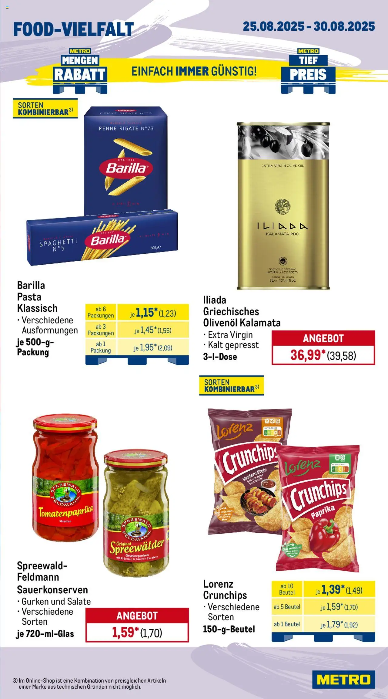 Metro Prospekt 	 - gültig ab dem 25.08.2025 | Seite: 14 | Produkte: Barilla, Olivenol, Zwiebeln, Paprika