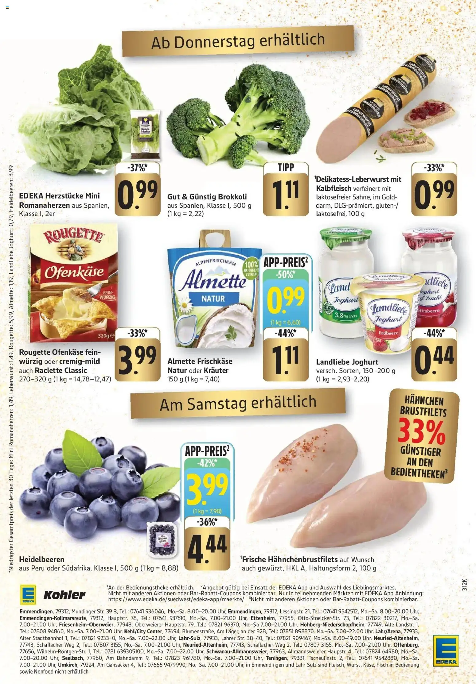 Edeka prospekt Ettenheim	 – gültig ab 08.12.2025 | Seite: 32 | Produkte: Joghurt, Rougette ofenkase, Heidelbeeren, Landliebe joghurt