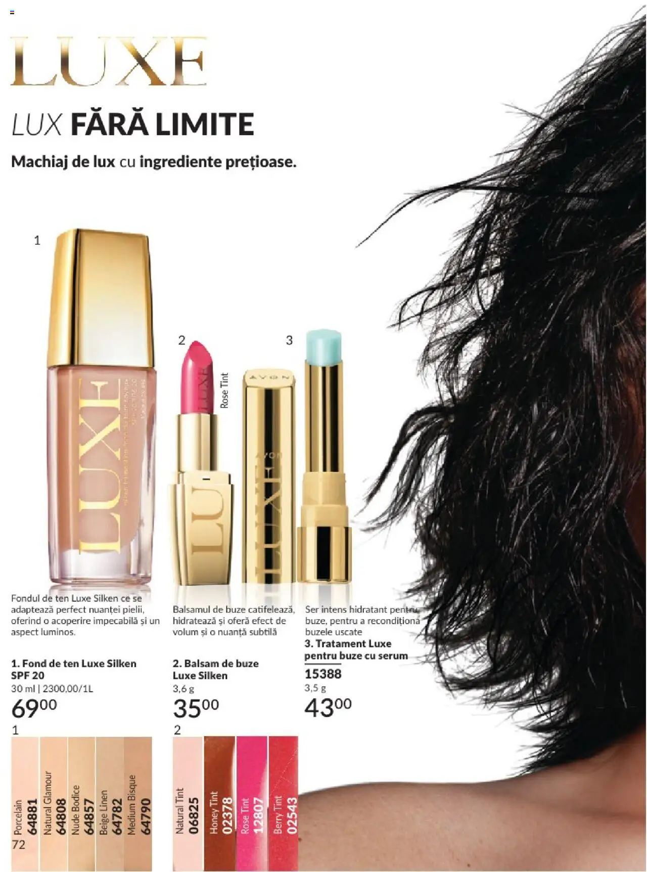 Catalog Avon - 06 2025 – valabil de la 01.06.2025 | Pagină: 72 | Produse: Fond de ten, Serum, Machiaj, Balsam