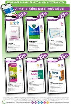 Alma Gyógyszertárak Akciós újság - amely érvényes a következő dátumtól: 01.11.2025 | Oldal: 2 | Termékek: Alma