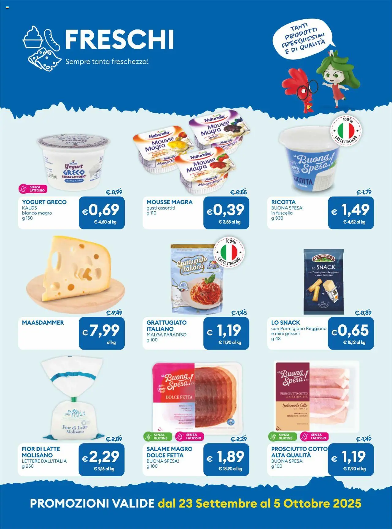 Volantino MD Discount del 23.09.2025 | Pagina: 14 | Prodotti: Yogurt greco, Prosciutto, Ricotta, Parmigiano reggiano