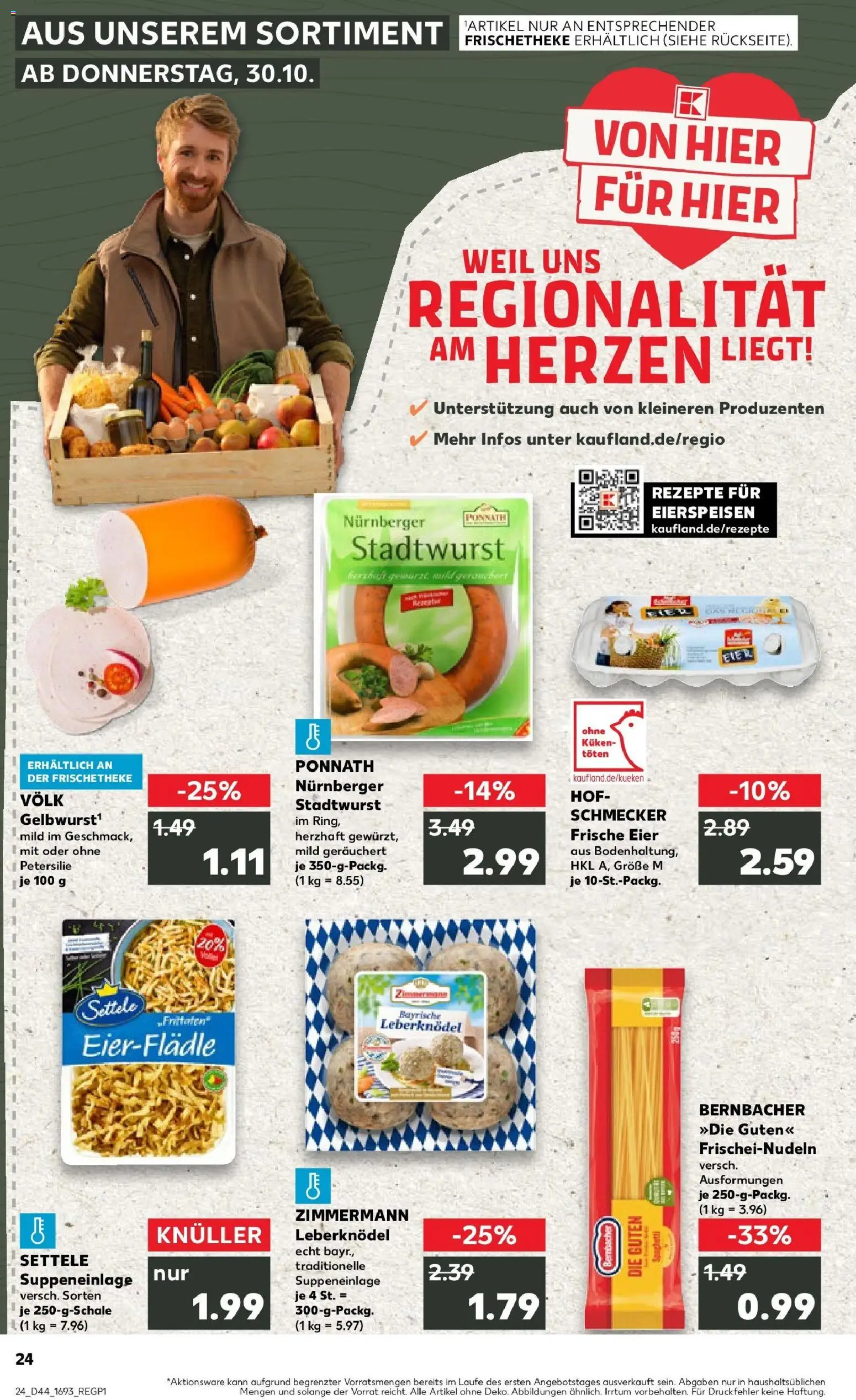 Kaufland prospekt Roth	 – gültig ab 30.10.2025 | Seite: 24 | Produkte: Eier, Petersilie, Pasta