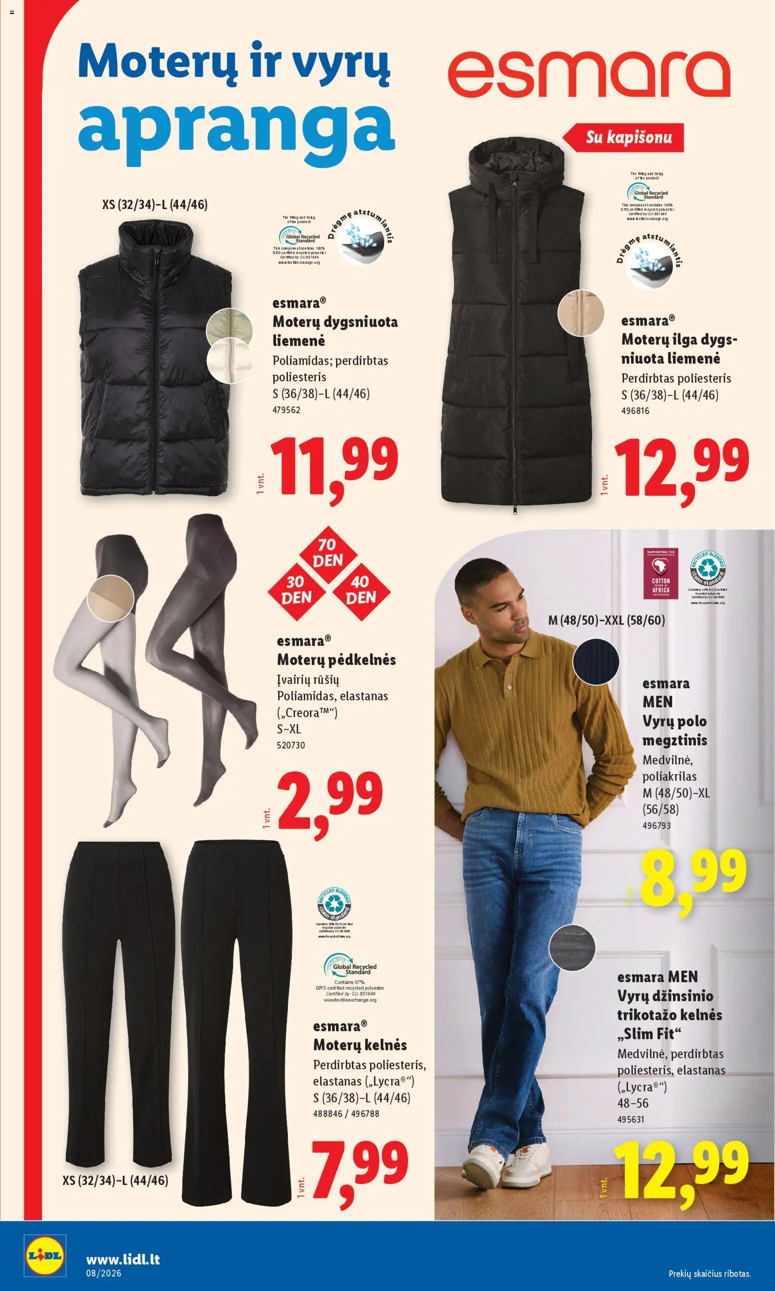LIDL akcijos nuo 16.02.2026 | Puslapis: 22 | Prekių: Pėdkelnės, Megztinis, Liemenė, Kelnes