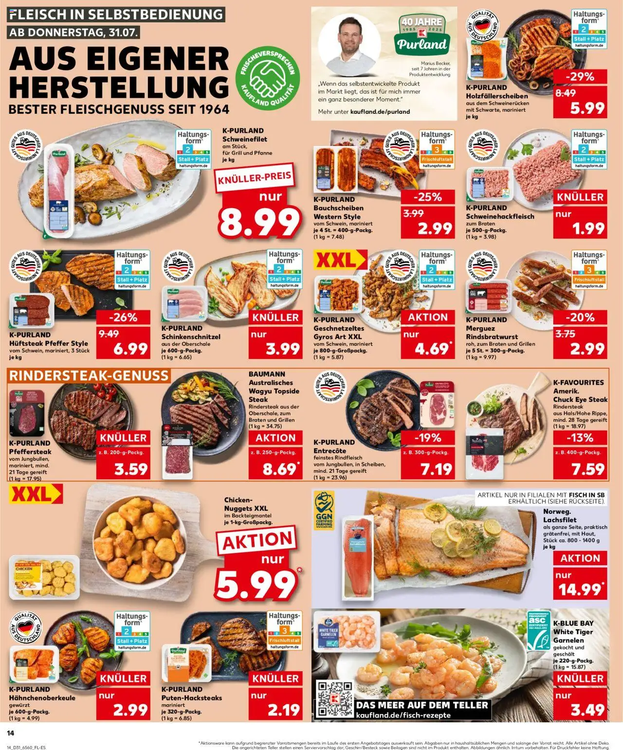 Kaufland prospekt Bremen	 - gültig ab dem 31.07.2025 | Seite: 14 | Produkte: Grill, Garnelen, Schnitzel, Schweinerucken
