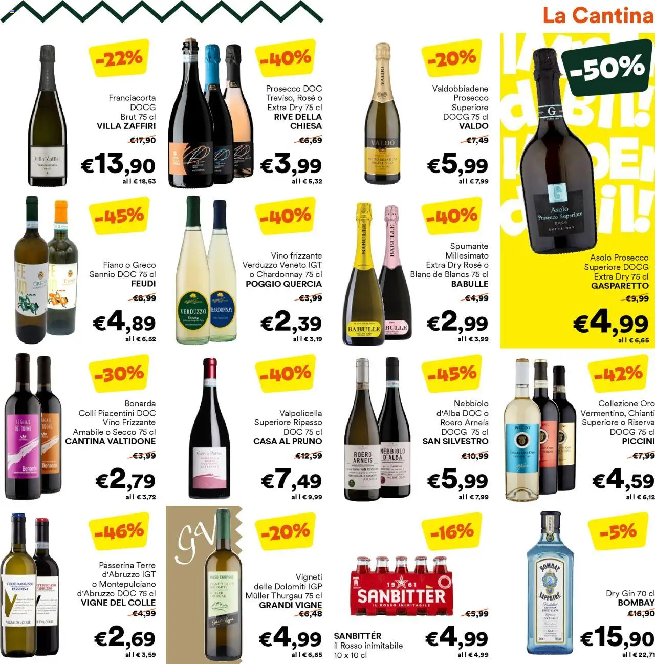 Volantino Unes del 13.08.2025 | Pagina: 13 | Prodotti: Gin, Prosecco, Vino, Spumante