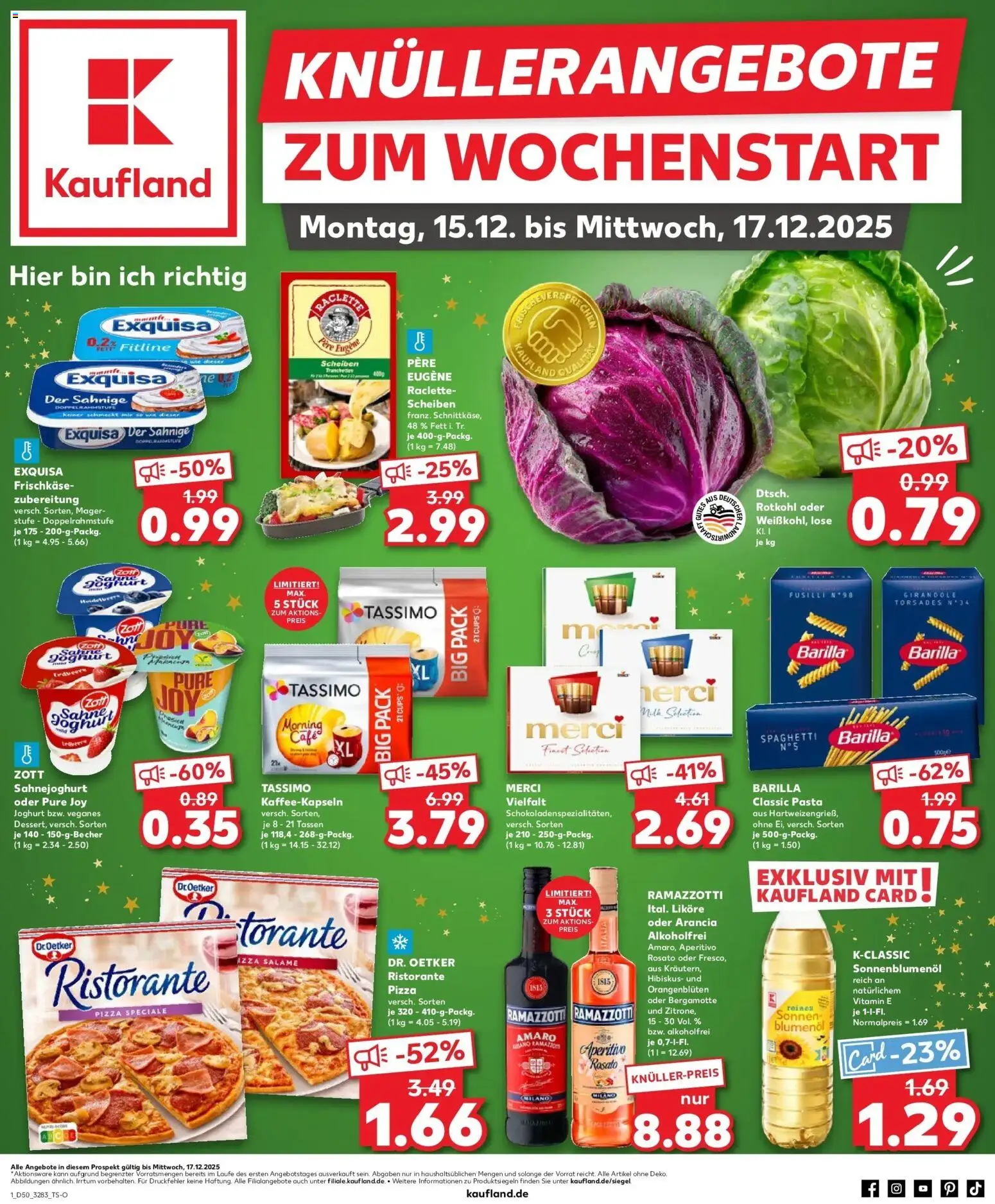 Kaufland prospekt Rathenow	 – gültig ab 14.12.2025 | Seite: 1 | Produkte: Barilla, Sonnenblumenol, Pizza, Frischkase