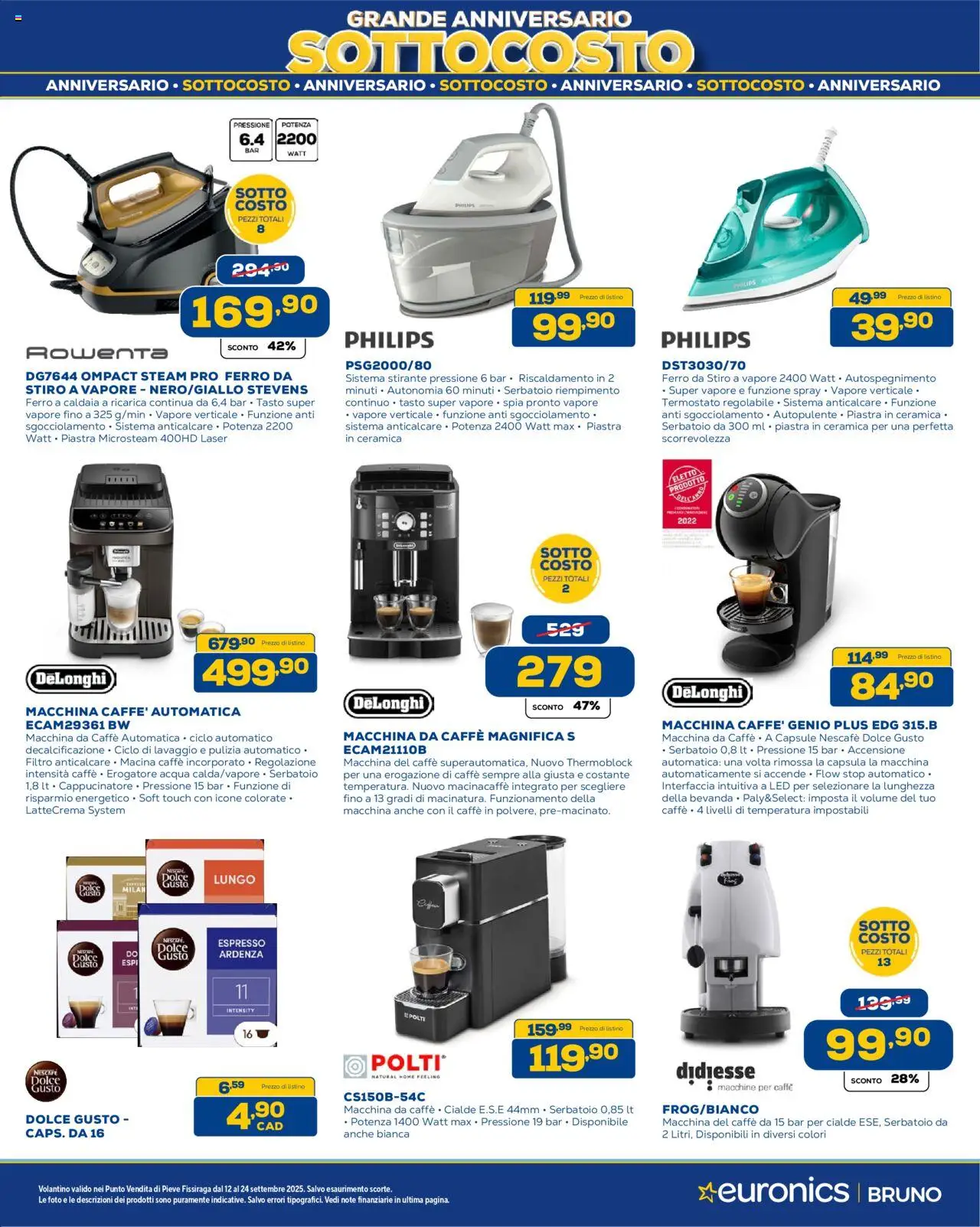 Volantino Euronics del 12.09.2025 | Pagina: 28 | Prodotti: Macchina da caffe, Caffè, Anticalcare, Macina