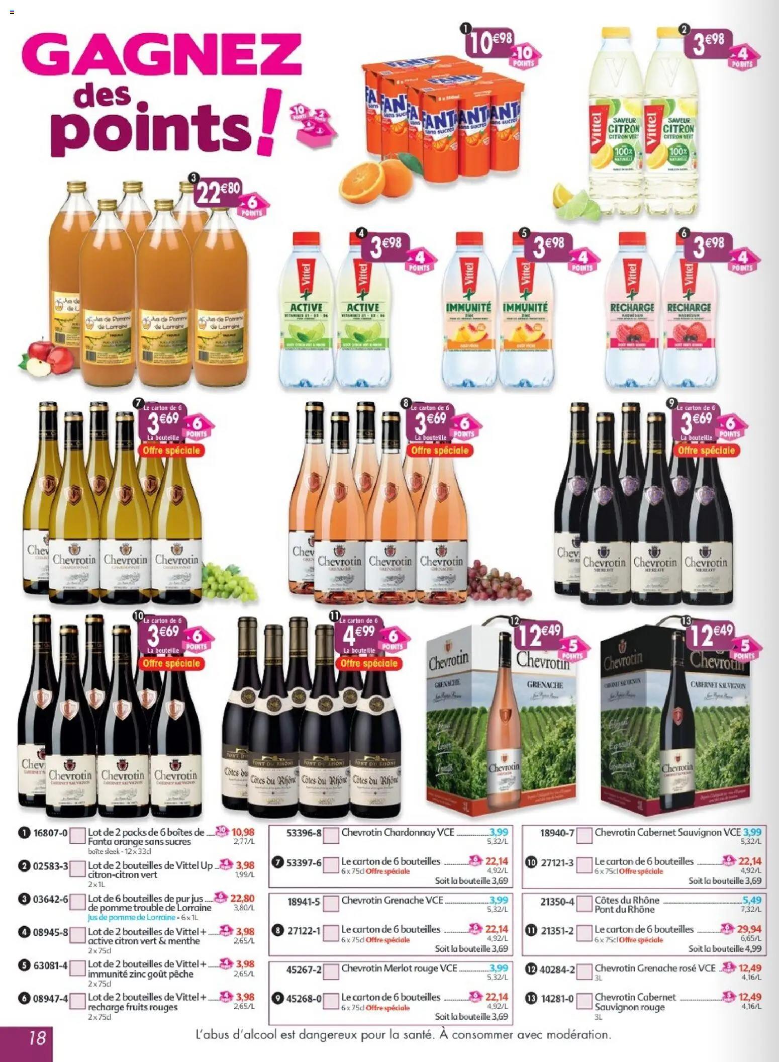 {H1} | Page: 18 | Produits: Citron, Menthe, Pêche, Pomme