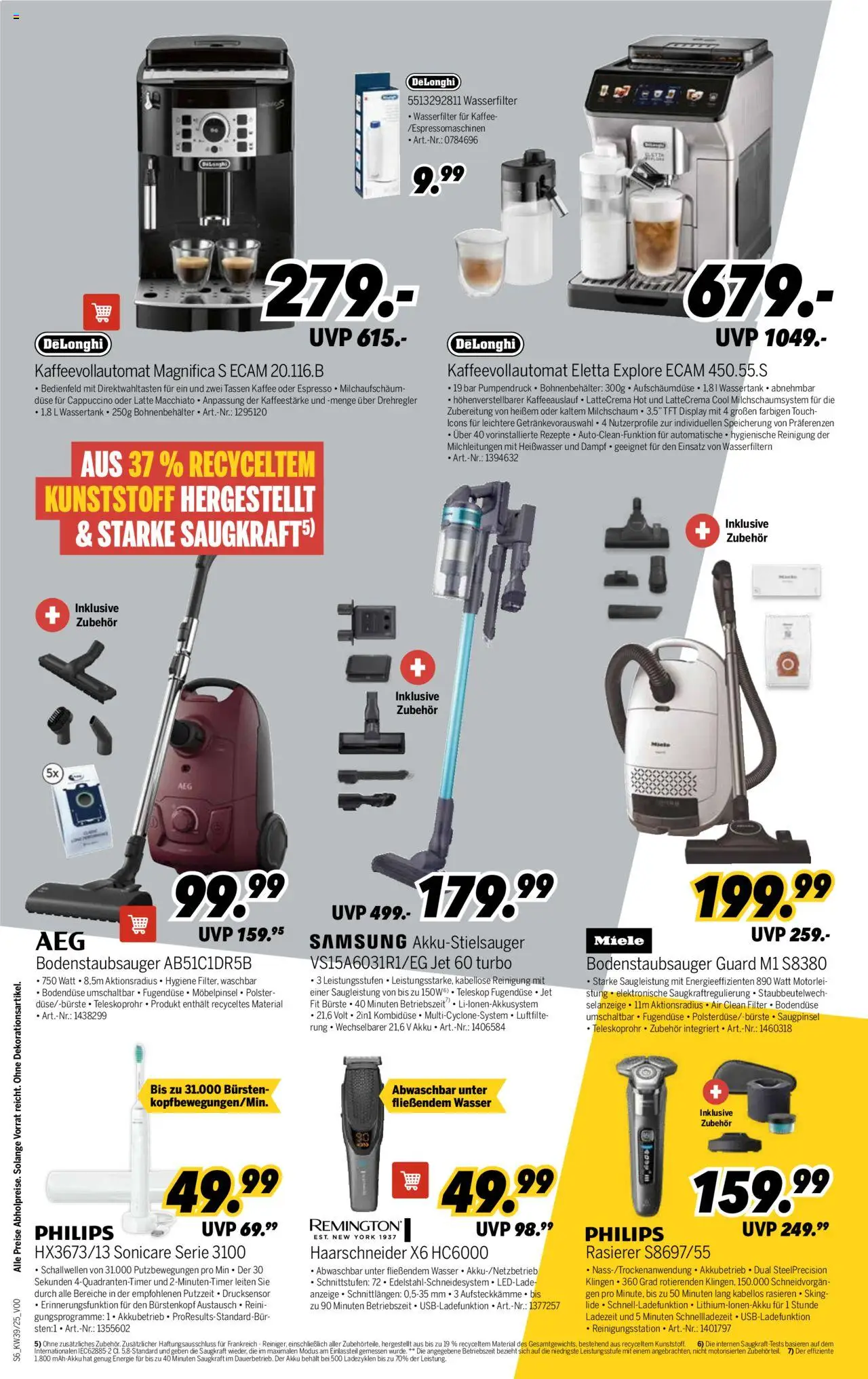 Medimax Prospekt 	 – gültig ab 20.09.2025 | Seite: 6 | Produkte: Philips, Rasierer, Kaffee, Wasser