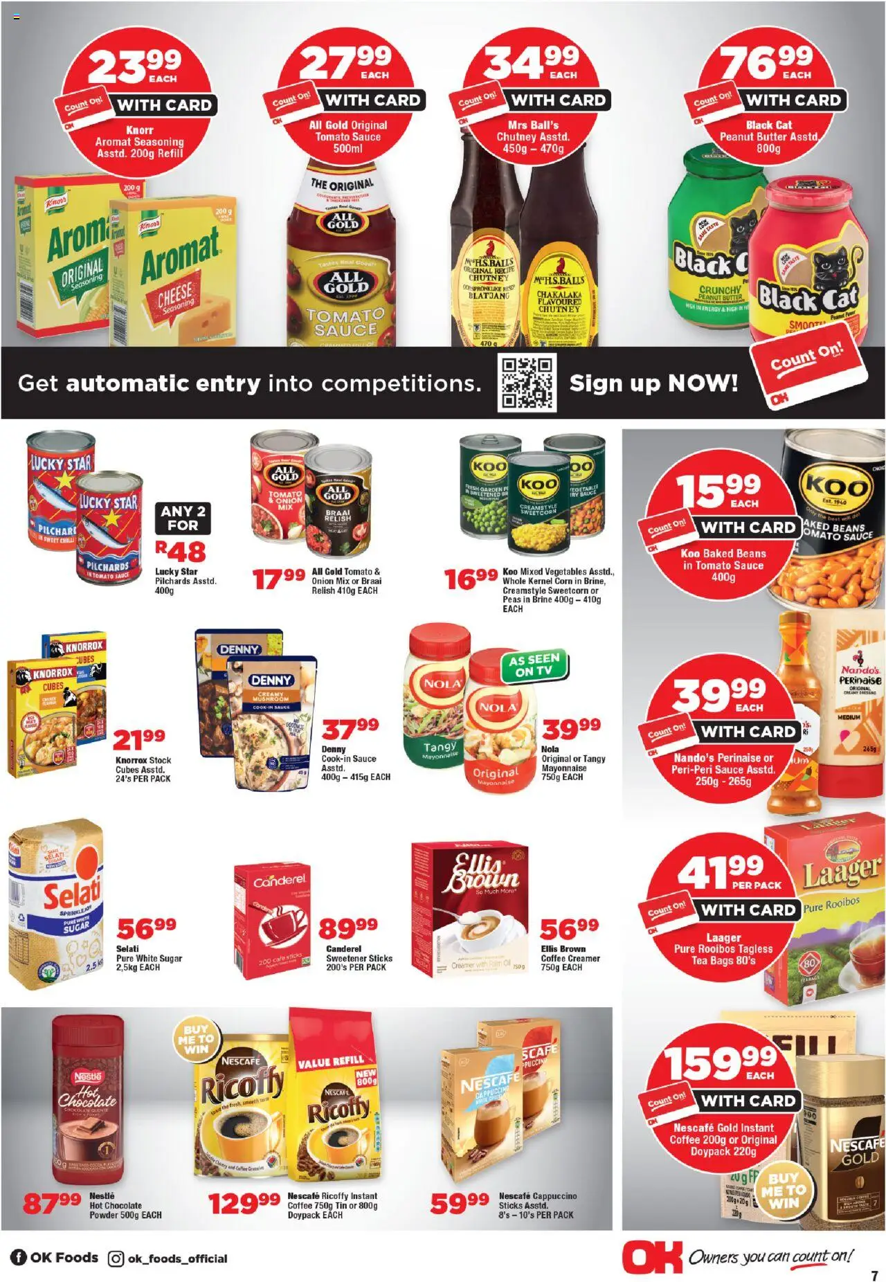 New OK Foods catalogue – valid from 24.09.2025 | Page: 7 | Products: TV, Creamer, Chocolate, Sugar