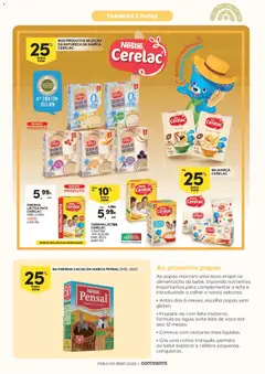 Pré-visualização Pensal Farinha com Cacau, Cocoa flour for babies. EMB.: 250G válido de 13.01.2026 | Página: 20 | Produtos: Aveia, Banana, Leite, Açúcar
