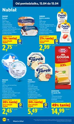 Pogląd oferty "MLEKOVITA Ser gouda, XXL, 1 kg" - ważna od 13.04.2026 | Strona: 56 | Produkty: Serek, Camembert, Ser
