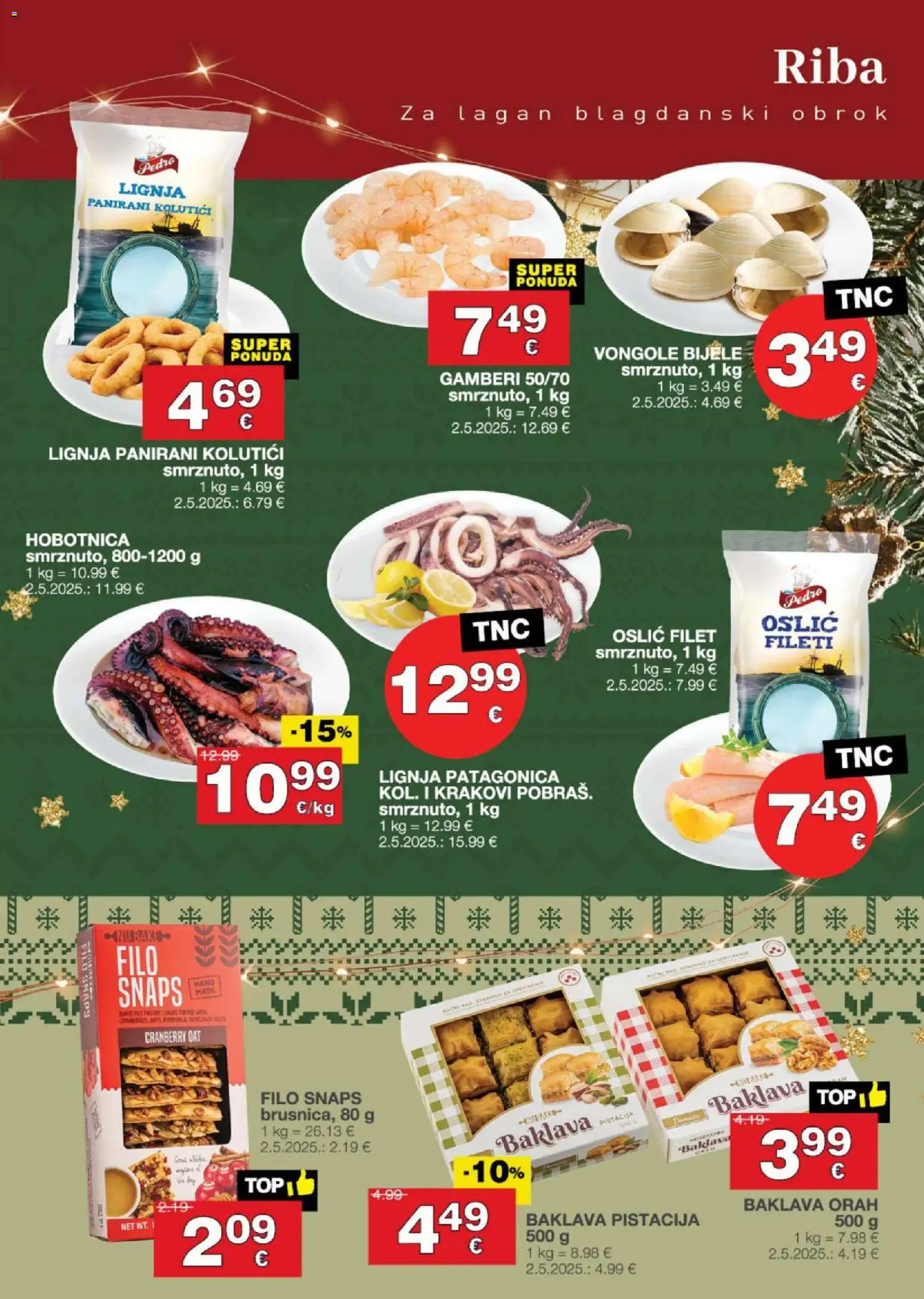 Stanić Diskont katalog | vrijedi od 27.11.2025 | Stranica: 7 | Proizvodi: Gamberi, Hobotnica, Riba, Oslić