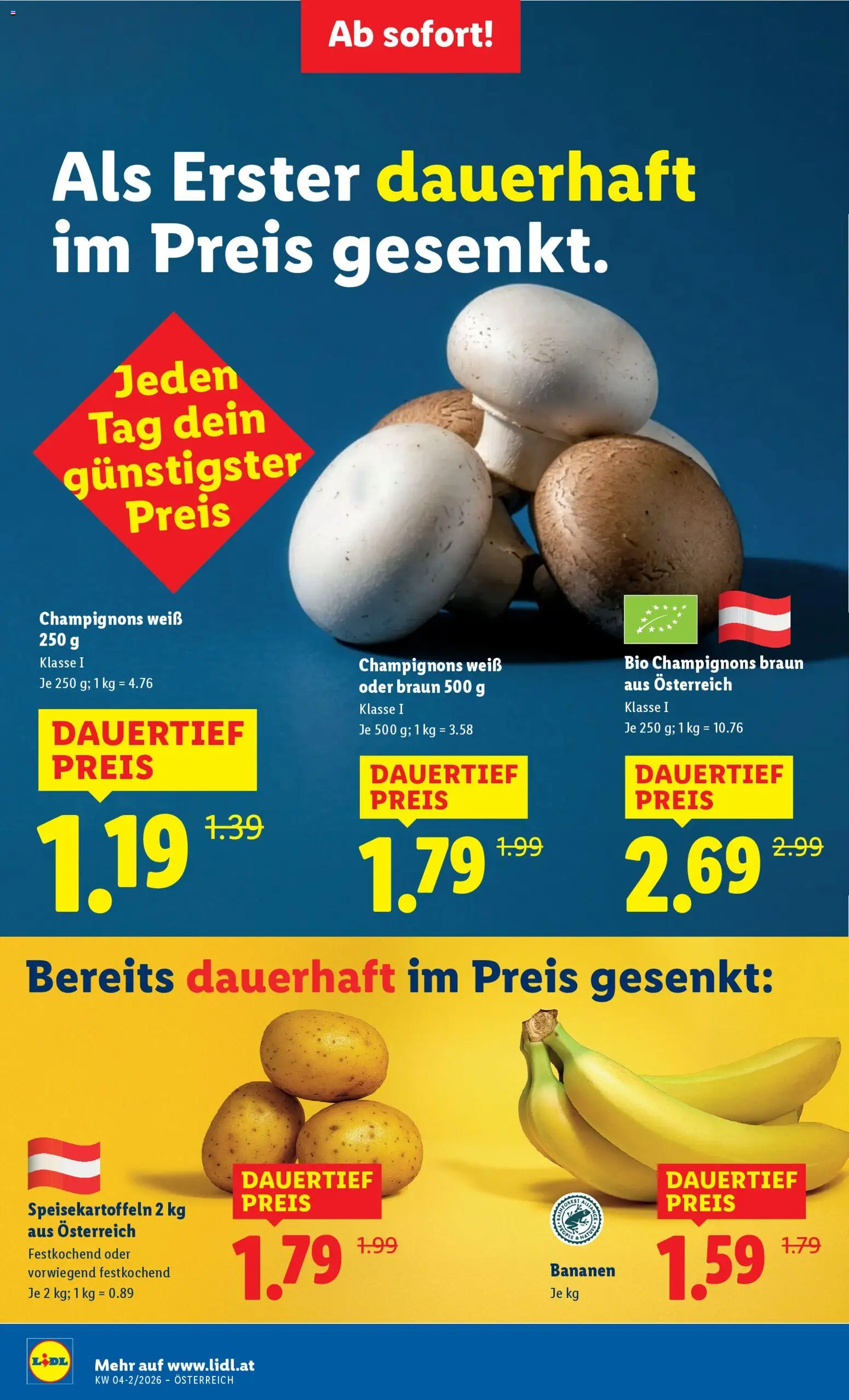 Lidl Flugblatt - Eisenstadt, Ebenfurth, Mattersburg gültig ab 22.01.2026 | Seite: 2 | Produkte: Bananen