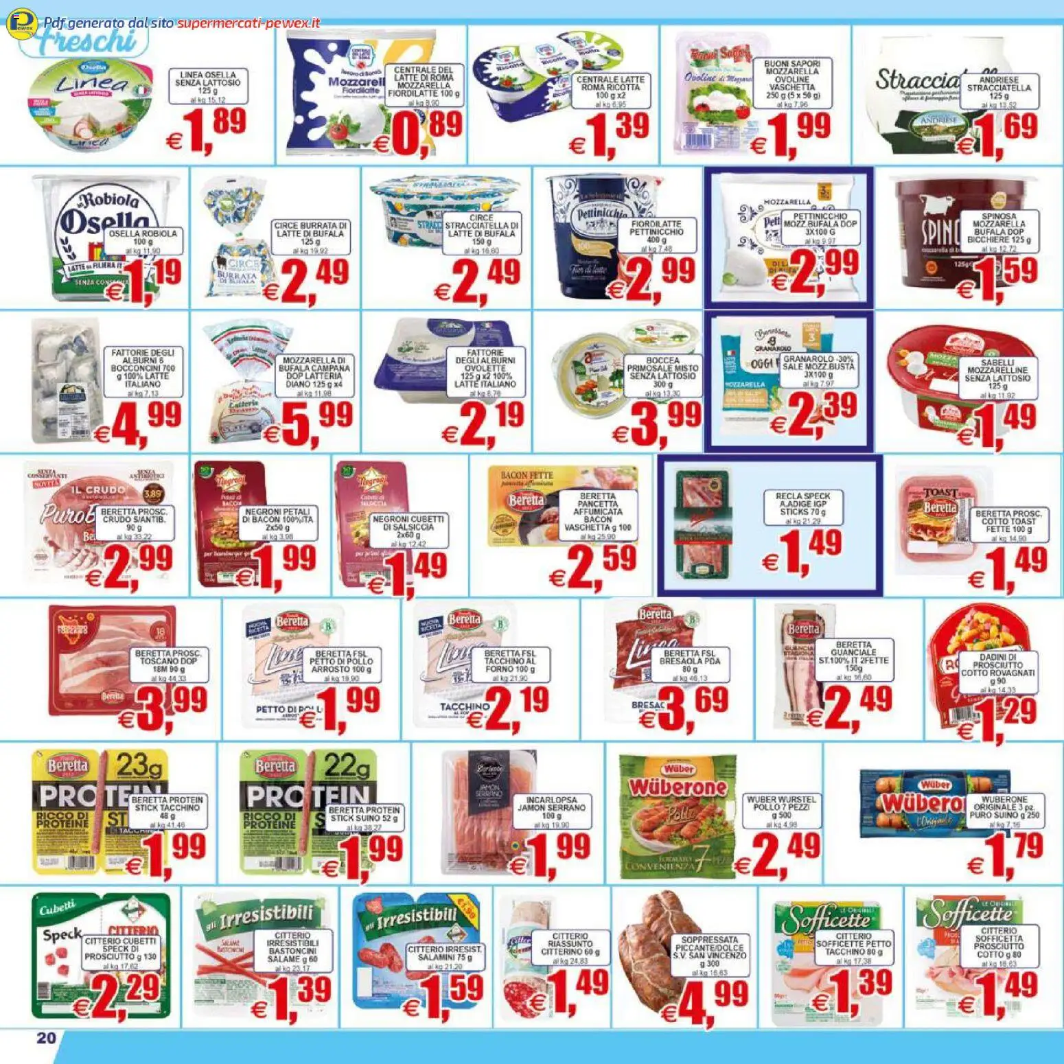 Volantino Pewex del 07.04.2026 | Pagina: 20 | Prodotti: Arrosto, Salame, Tacchino, Wurstel