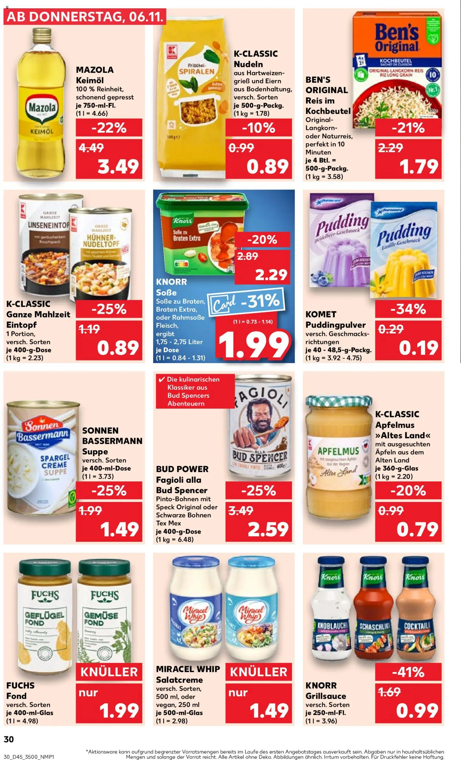 Kaufland prospekt Rostock	 – gültig ab 06.11.2025 | Seite: 30 | Produkte: Apple, Gemüse, Pasta, Reis