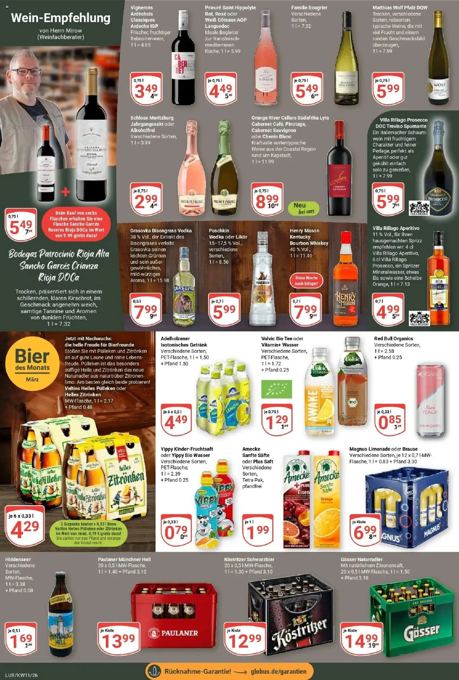 Globus prospekt Hamburg	 – gültig ab 09.03.2026 | Seite: 17 | Produkte: Prosecco, Wein, Paulaner, Zitronen