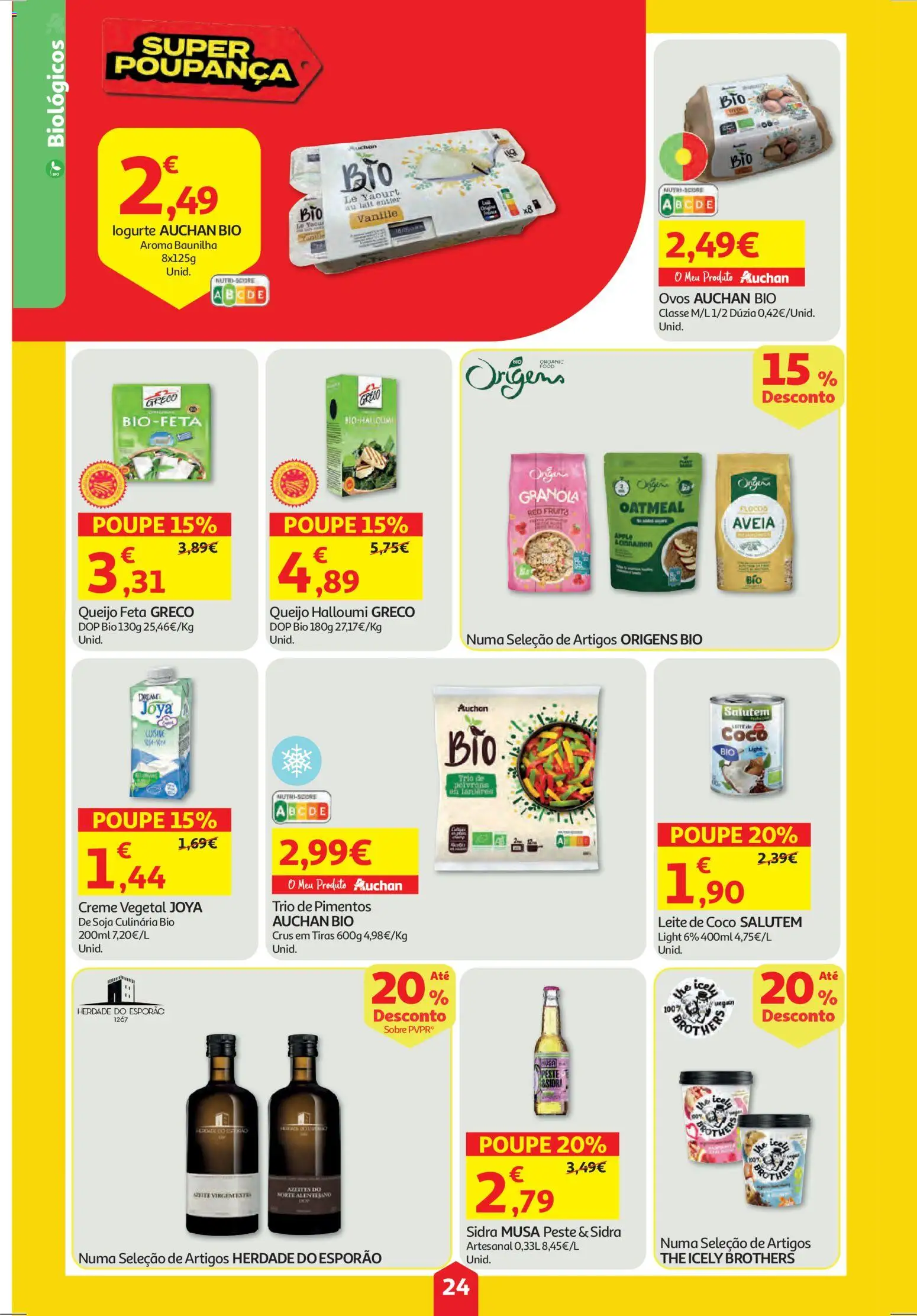 Auchan folheto │ válido de 19.03.2026 | Página: 24 | Produtos: Soja, Queijo, Queijo feta, Creme