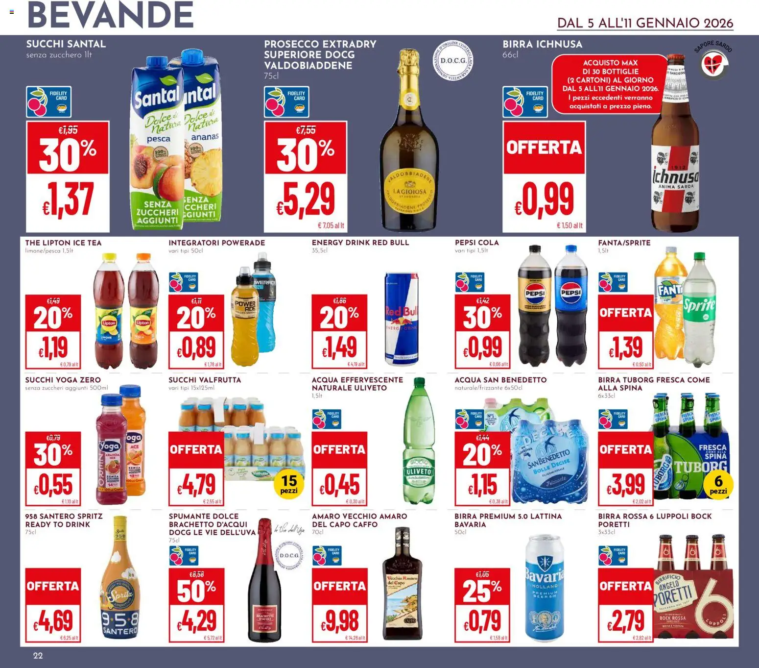 Volantino Pan del 05.01.2026 | Pagina: 22 | Prodotti: Birra, Zucchero, Ananas, Spumante