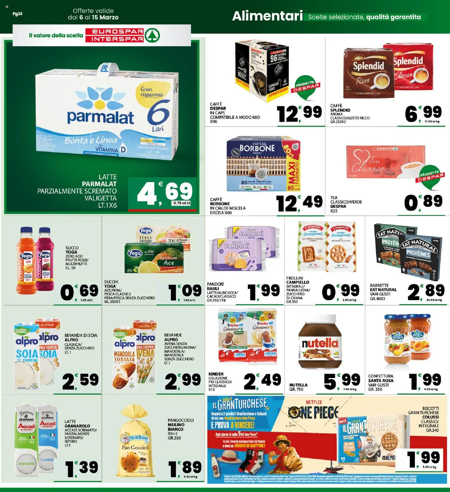 Volantino Eurospar del 06.03.2026 | Pagina: 14 | Prodotti: Cereali, Biscotti, Zucchero, Valigetta