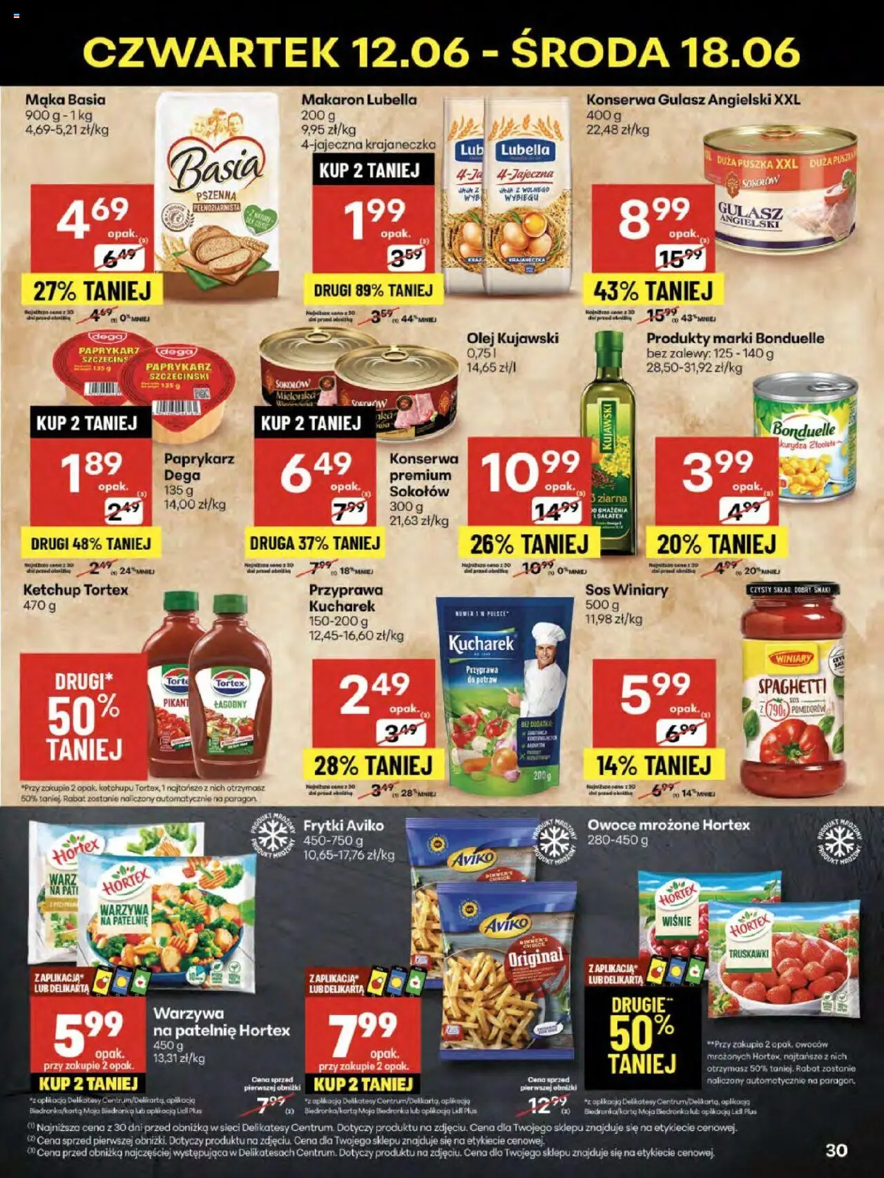 Delikatesy Centrum Gazetka - Sklepy Własne od 12.06.2025 | Strona: 30 | Produkty: Gulasz angielski, Olej kujawski, Gulasz, Sos