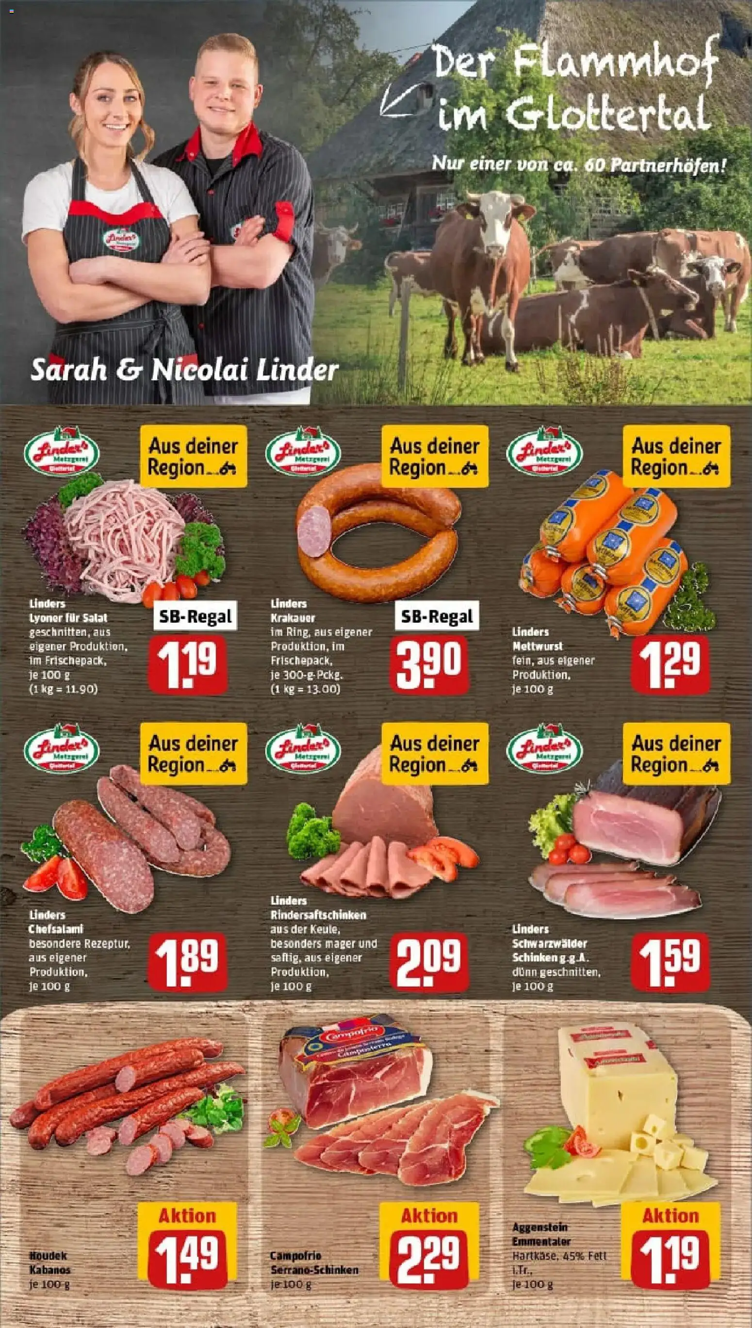 Rewe prospekt Glottertal	 – gültig ab 18.01.2026 | Seite: 11 | Produkte: Salami, Schinken, Salat