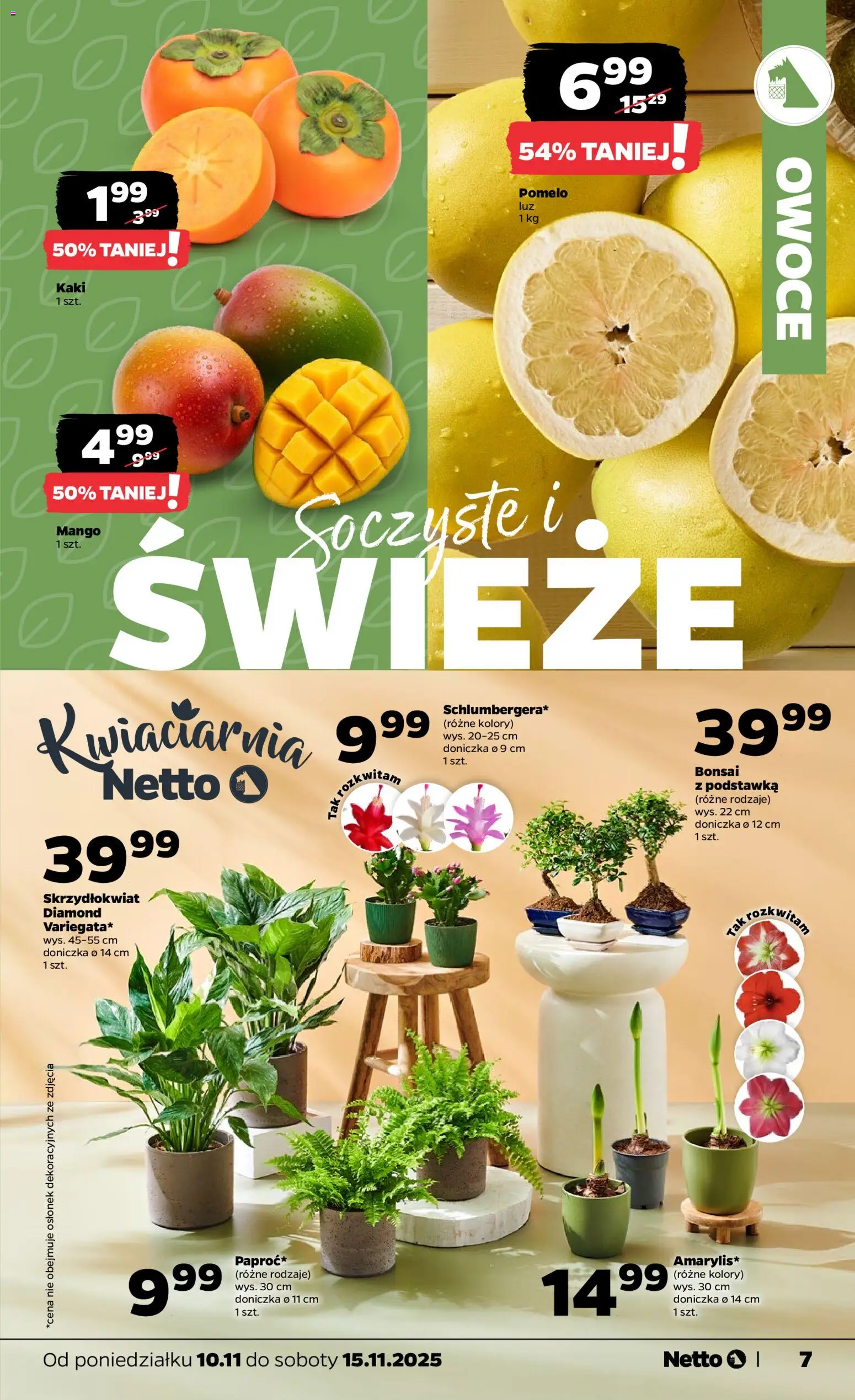 Netto gazetka - Spożywcza od 10.11.2025 | Strona: 7 | Produkty: Mango, Pomelo, Doniczka, Owoce