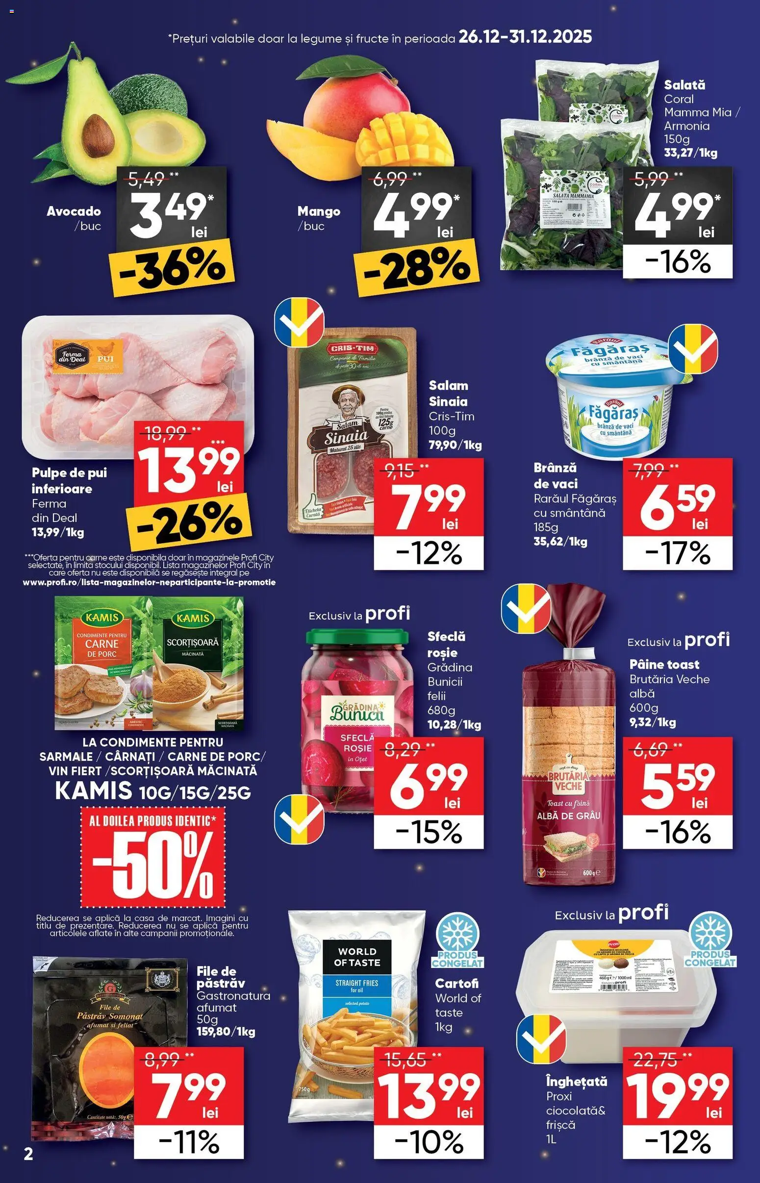 Noul catalog Profi – valabil de la 26.12.2025 | Pagină: 2 | Produse: Frișcă, Salată, Fructe, Sfeclă