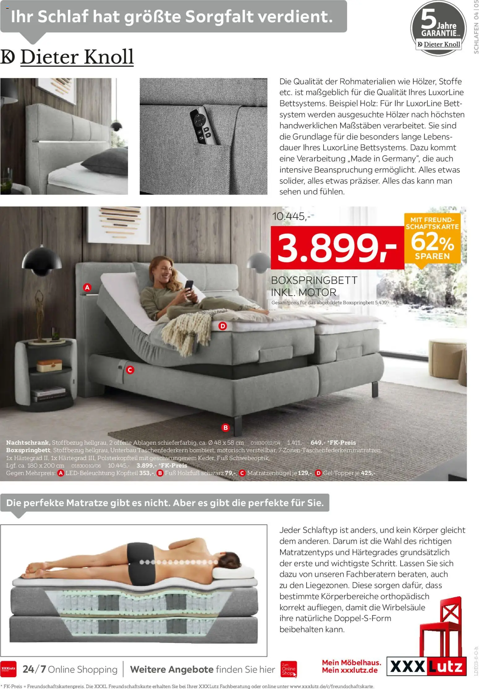 XXXL Lutz Boxspringbettensystem – gültig ab 01.03.2026 | Seite: 5 | Produkte: Bett, Matratze, Boxspringbett