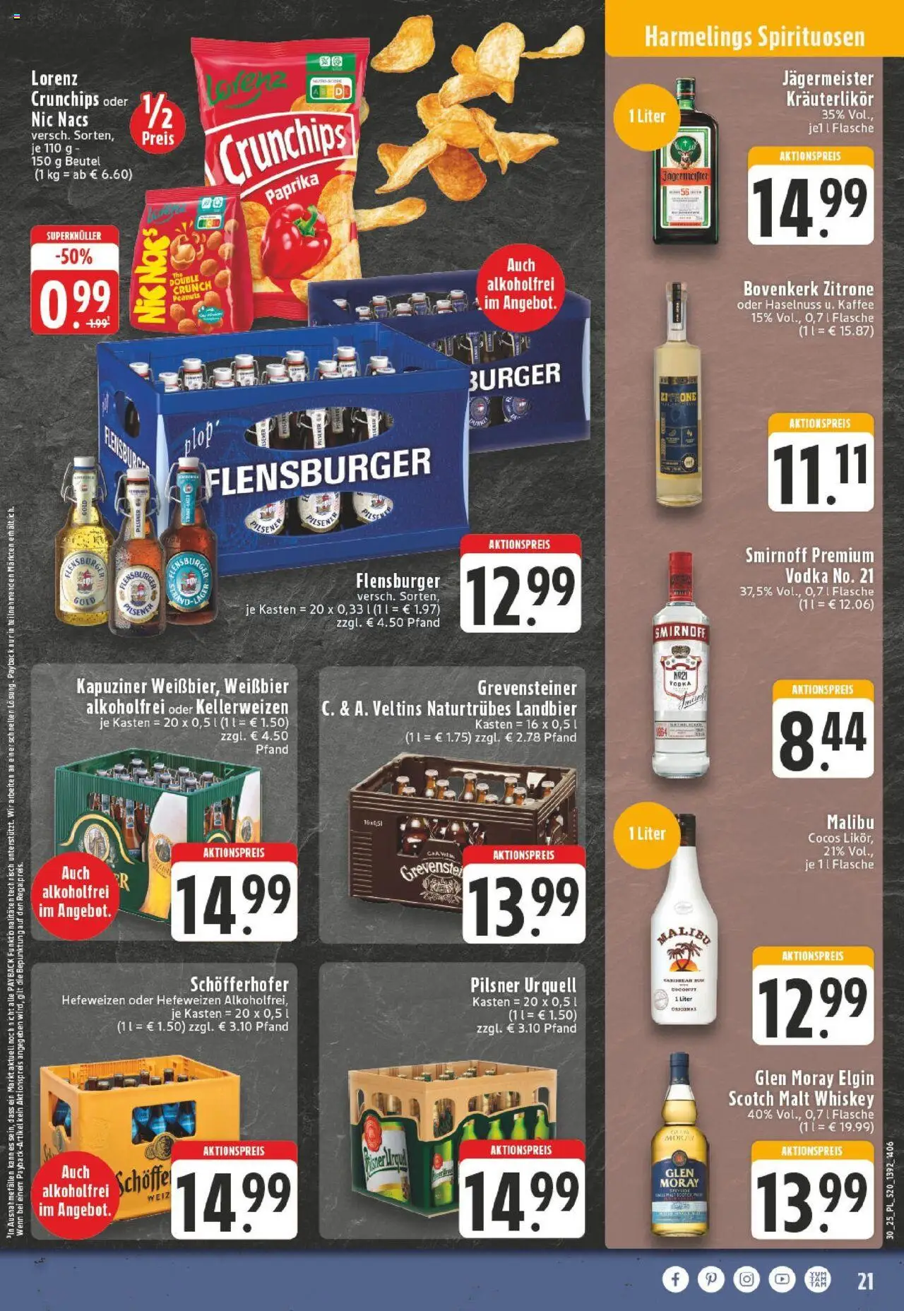 Edeka prospekt Bocholt - Holtwick	 - gültig ab dem 20.07.2025 | Seite: 21 | Produkte: Kaffee, Flensburger, Pilsner urquell, Lorenz crunchips