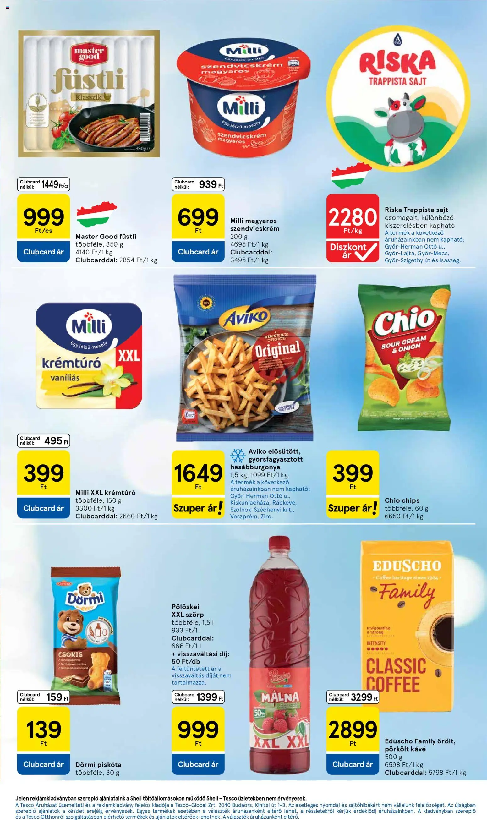 Tesco akciós ujság - amely érvényes a következő dátumtól: 31.03.2026 | Oldal: 3 | Termékek: Szörp, Piskóta, Chips, Kávé
